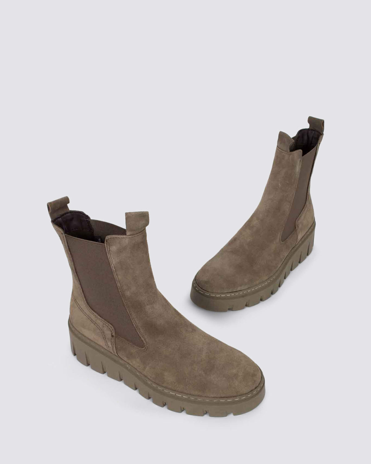 25489 WEDGE ANKLE BOOTS TAUPE SUEDE