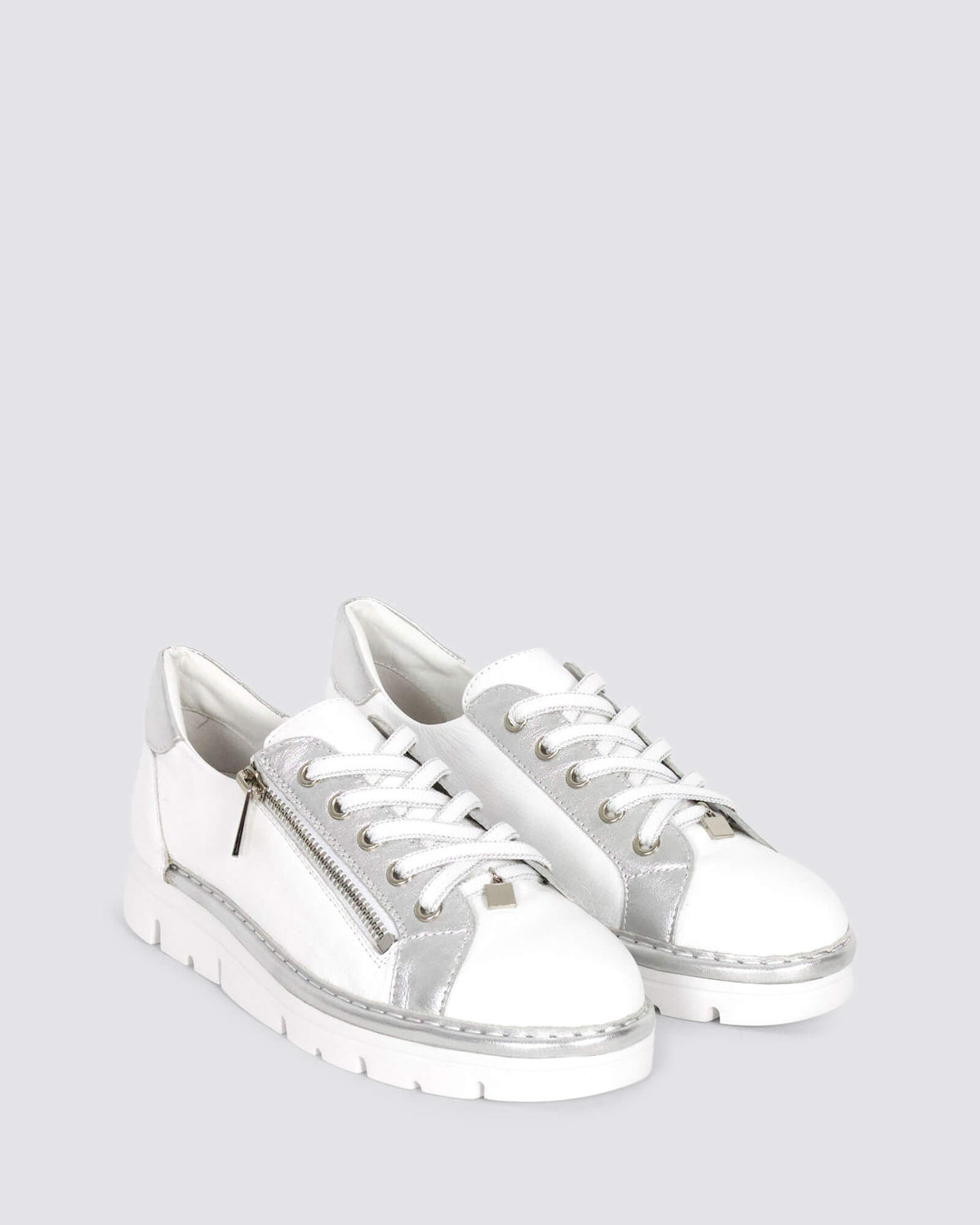 ELOS SNEAKERS WHITE/SILVER LEATHER