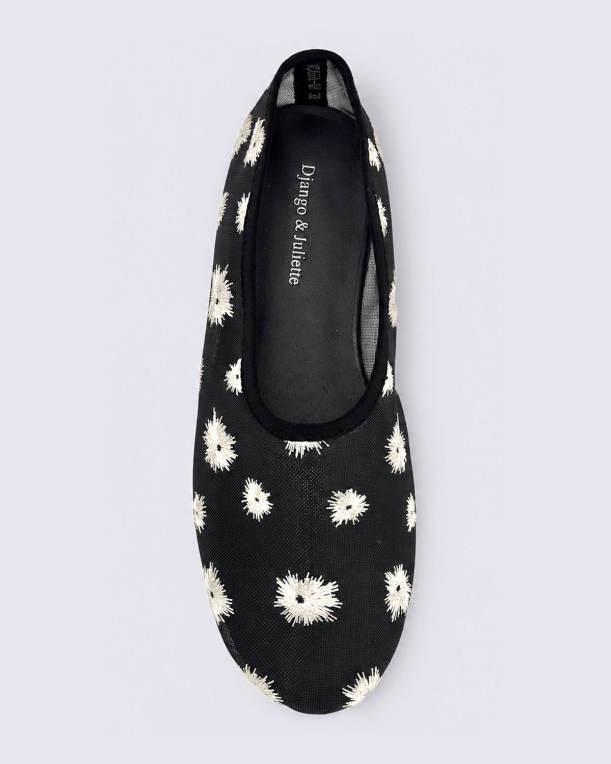 UNDEEN BALLET FLATS BLACK/IVORY FABRIC