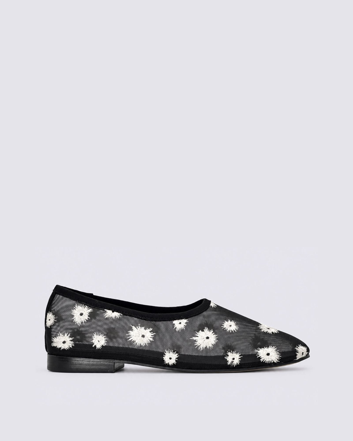 UNDEEN BALLET FLATS BLACK/IVORY FABRIC