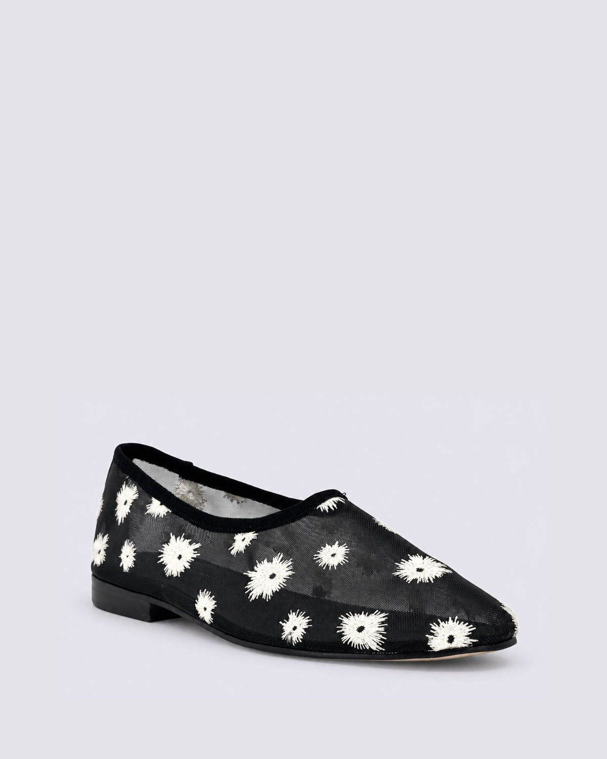 UNDEEN BALLET FLATS BLACK/IVORY FABRIC