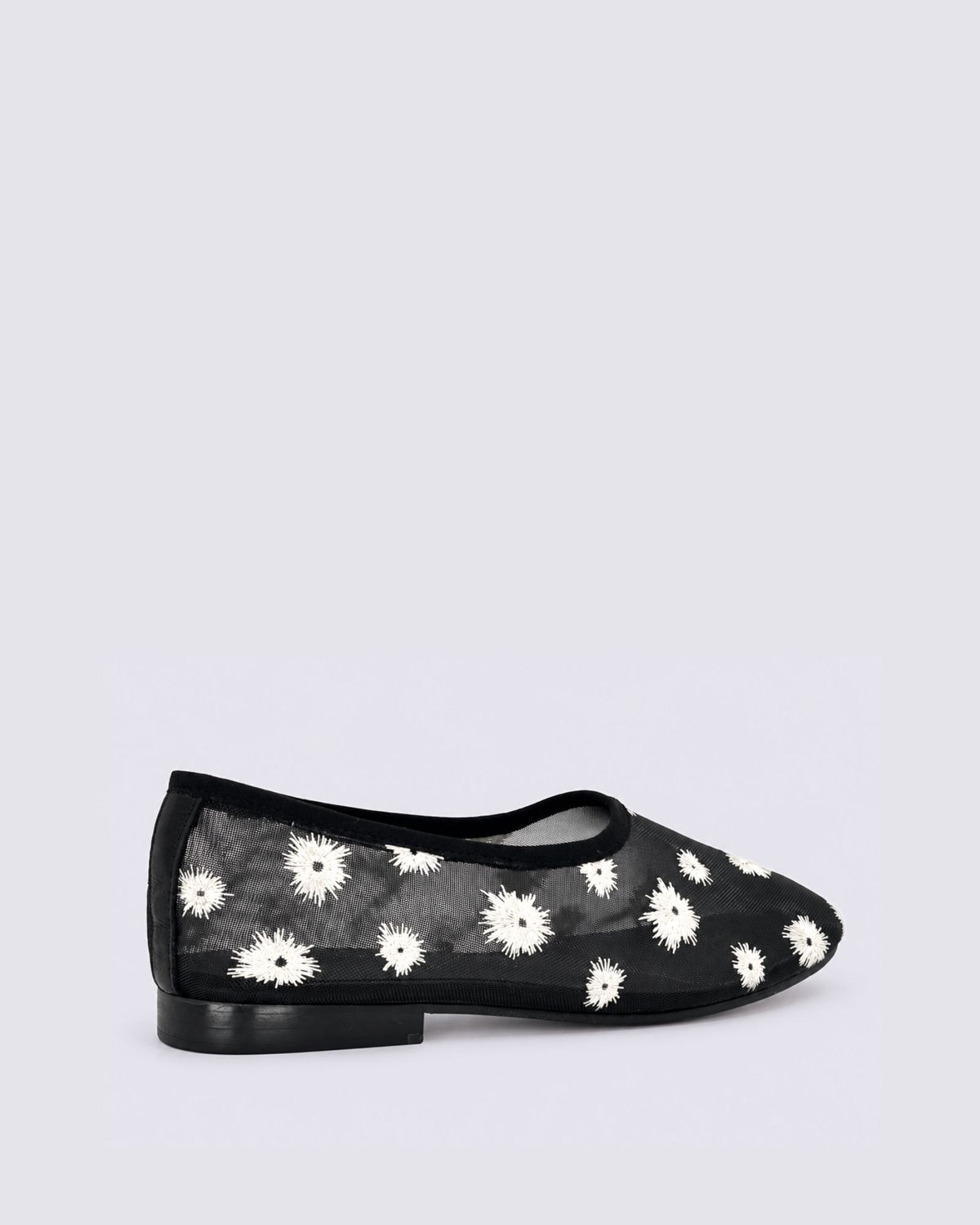 UNDEEN BALLET FLATS BLACK/IVORY FABRIC