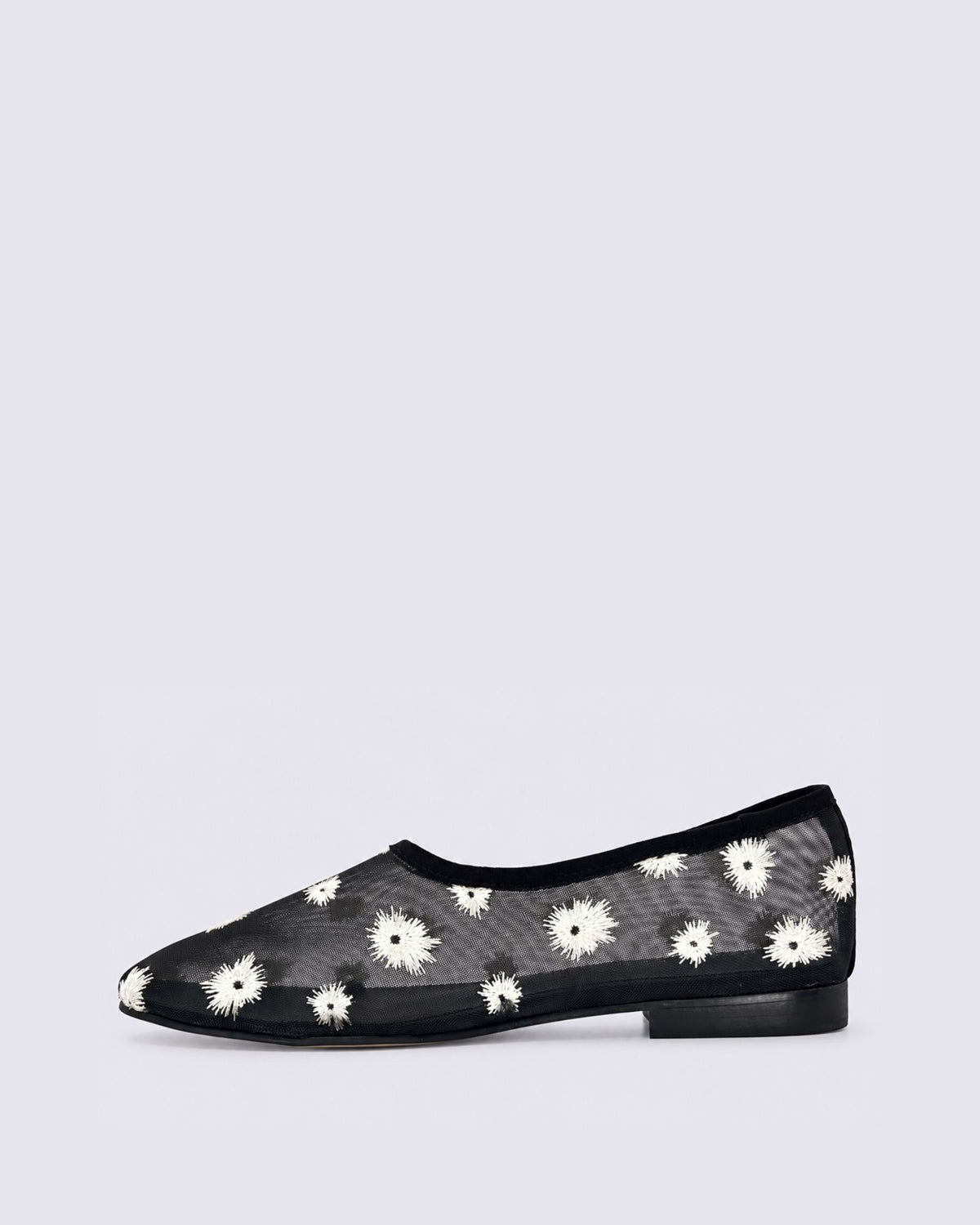 UNDEEN BALLET FLATS BLACK/IVORY FABRIC