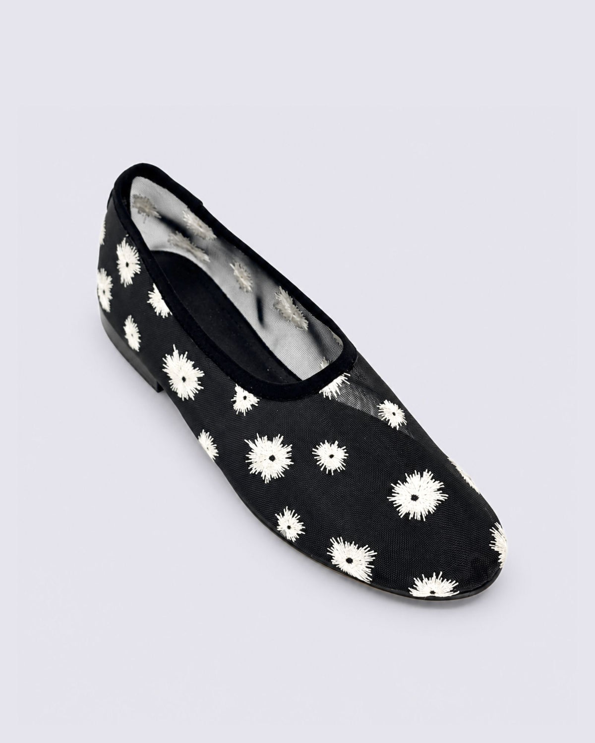 UNDEEN BALLET FLATS BLACK/IVORY FABRIC