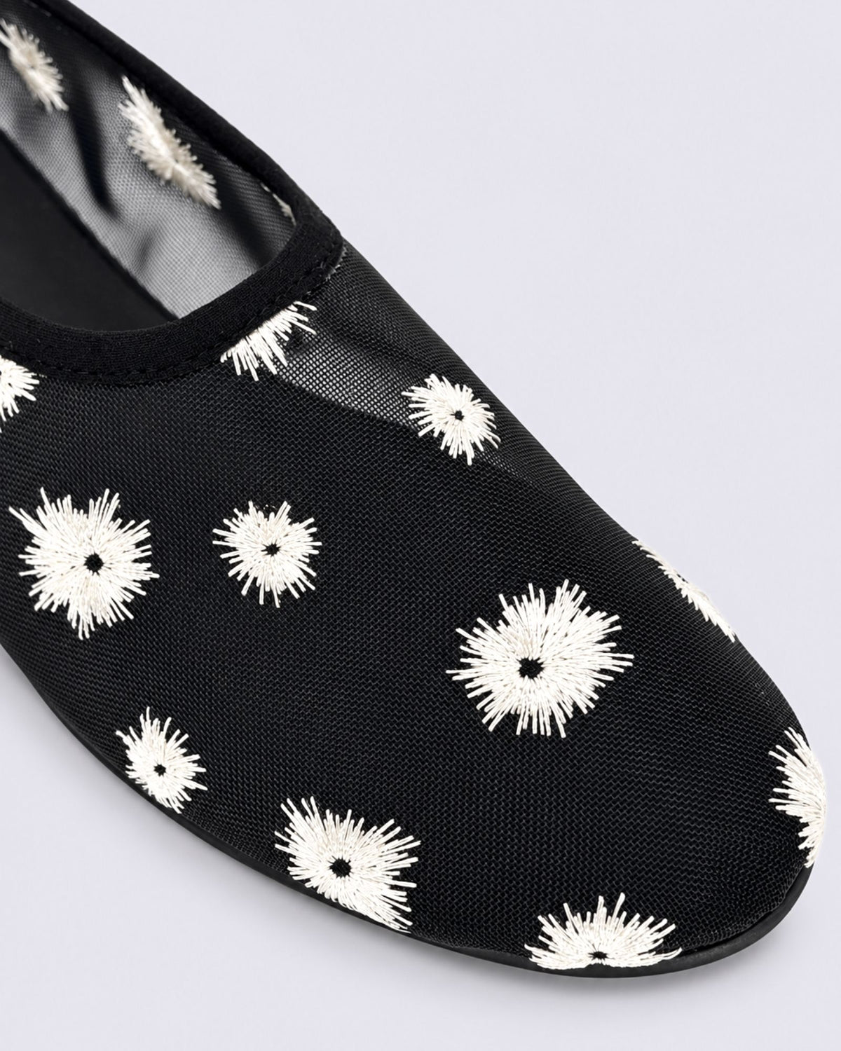 UNDEEN BALLET FLATS BLACK/IVORY FABRIC