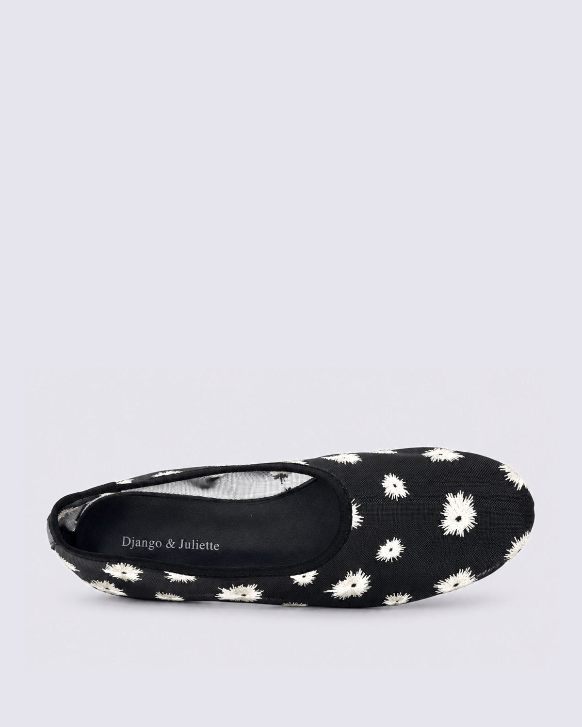UNDEEN BALLET FLATS BLACK/IVORY FABRIC