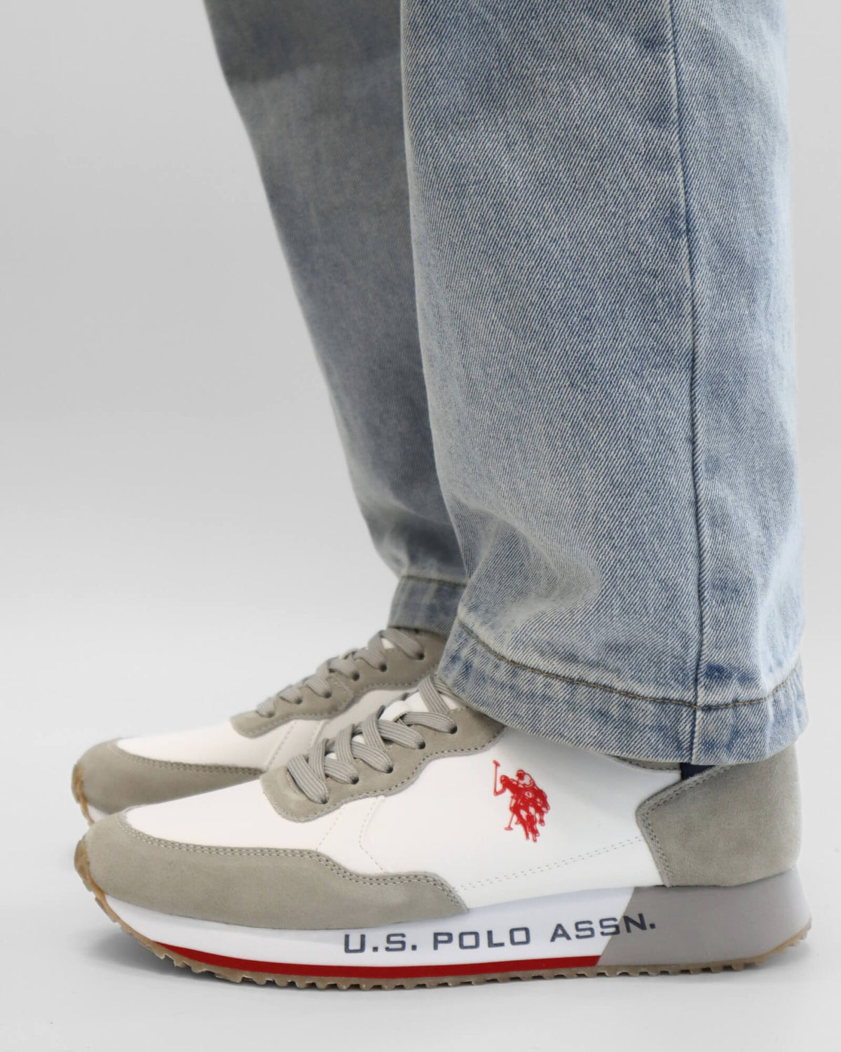 CLEFF MENS SNEAKERS WHITE/LIGHT GREY