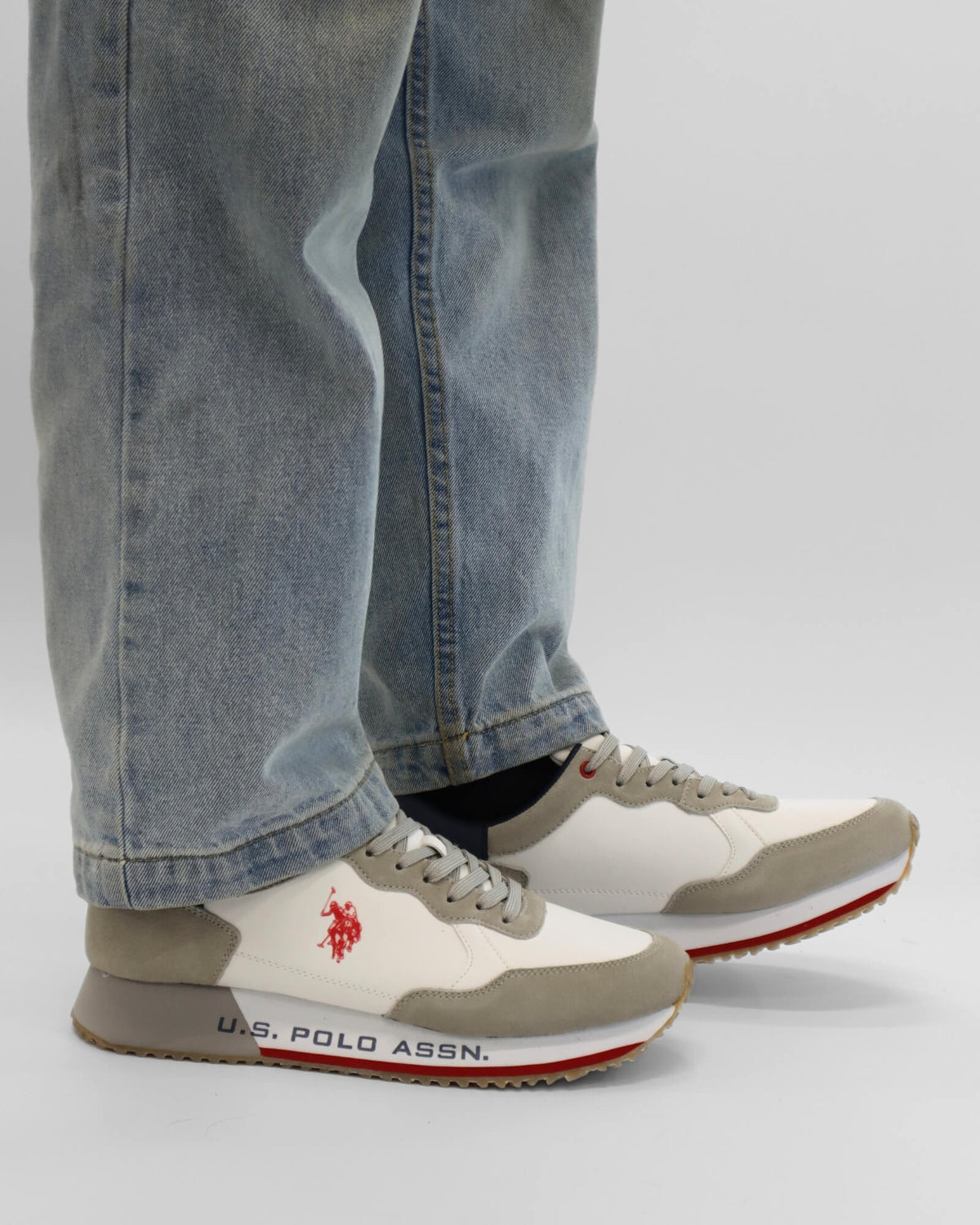 CLEFF MENS SNEAKERS WHITE/LIGHT GREY