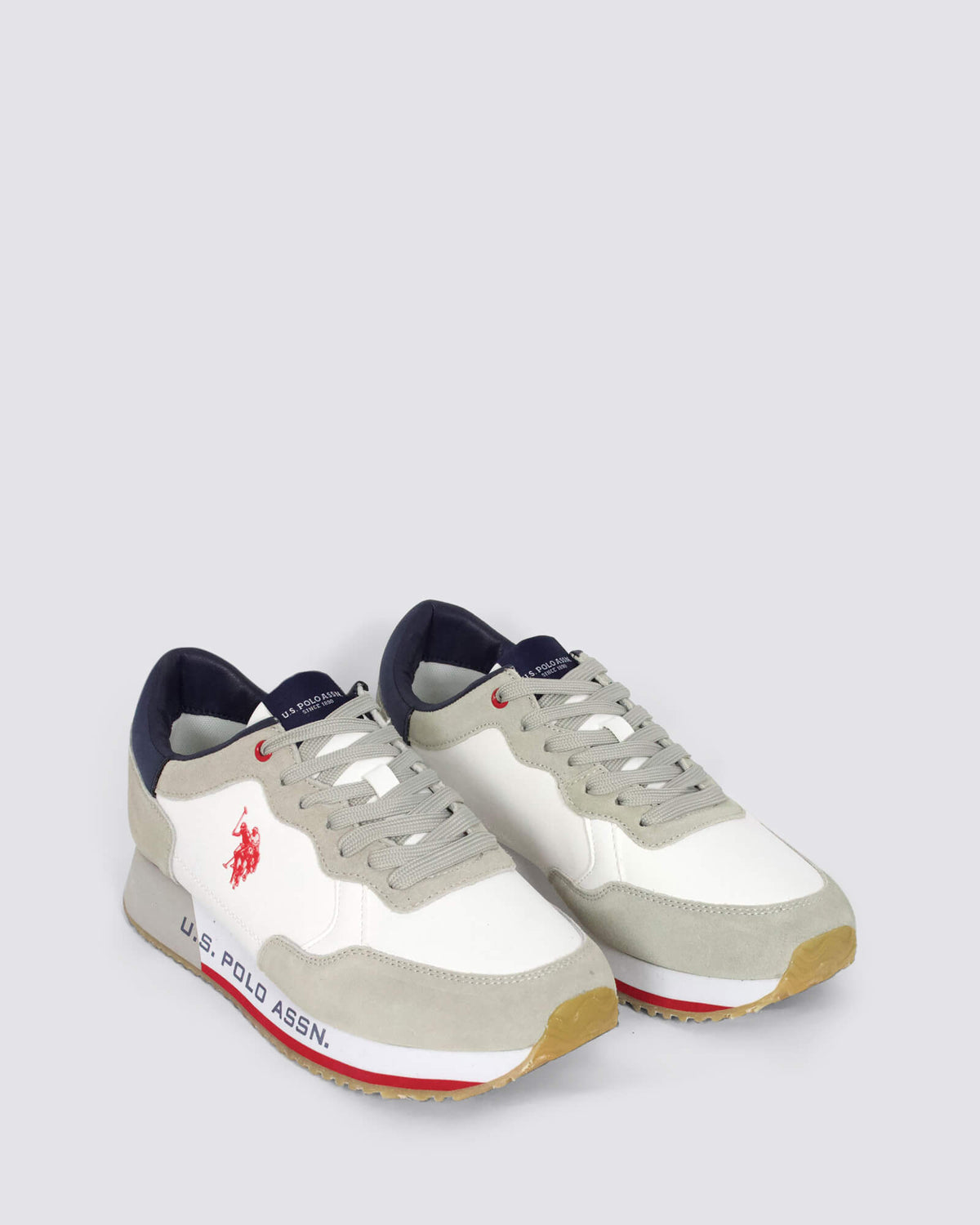 CLEFF MENS SNEAKERS WHITE/LIGHT GREY