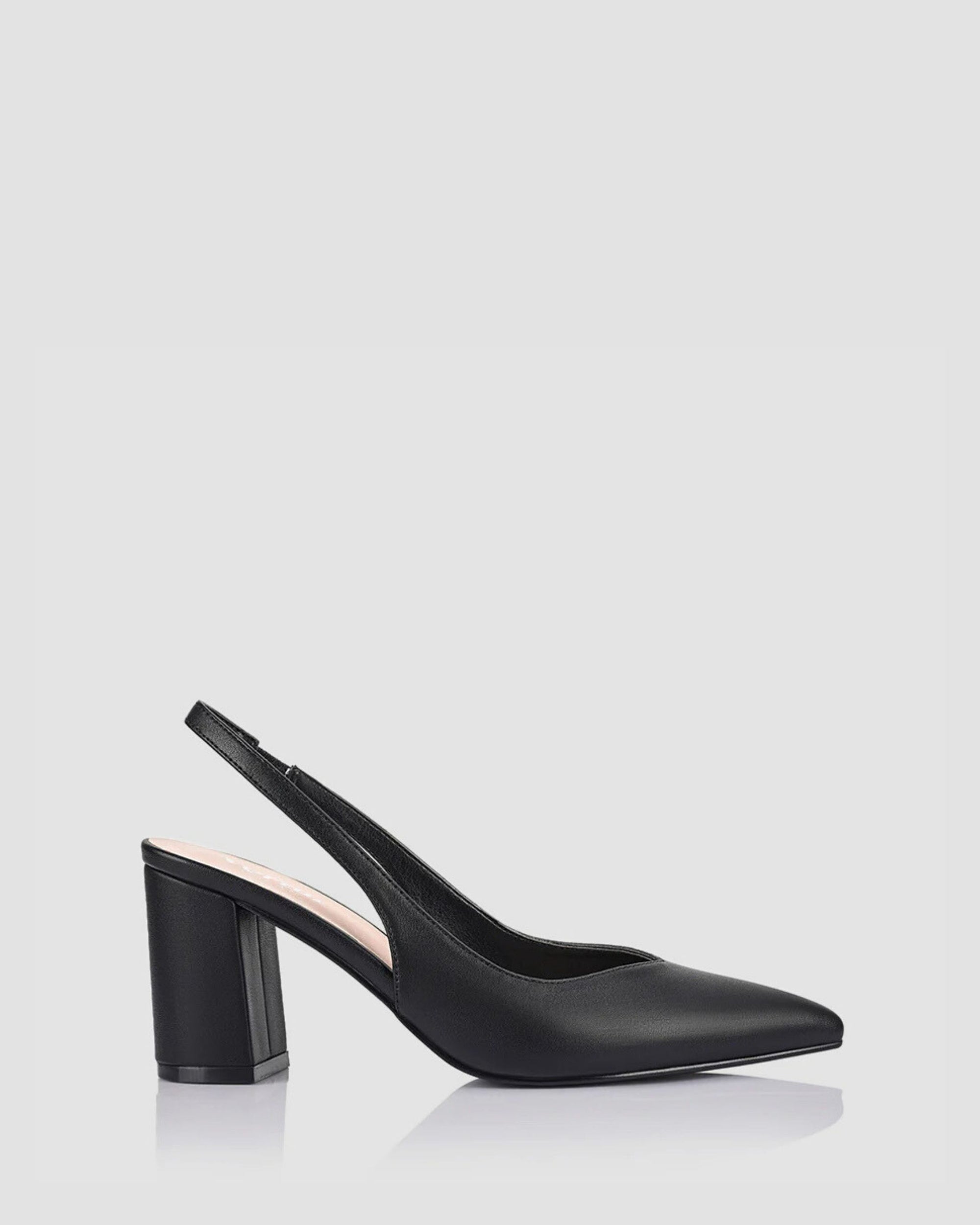 ELISHA SLINGBACK BLOCK HEELS BLACK