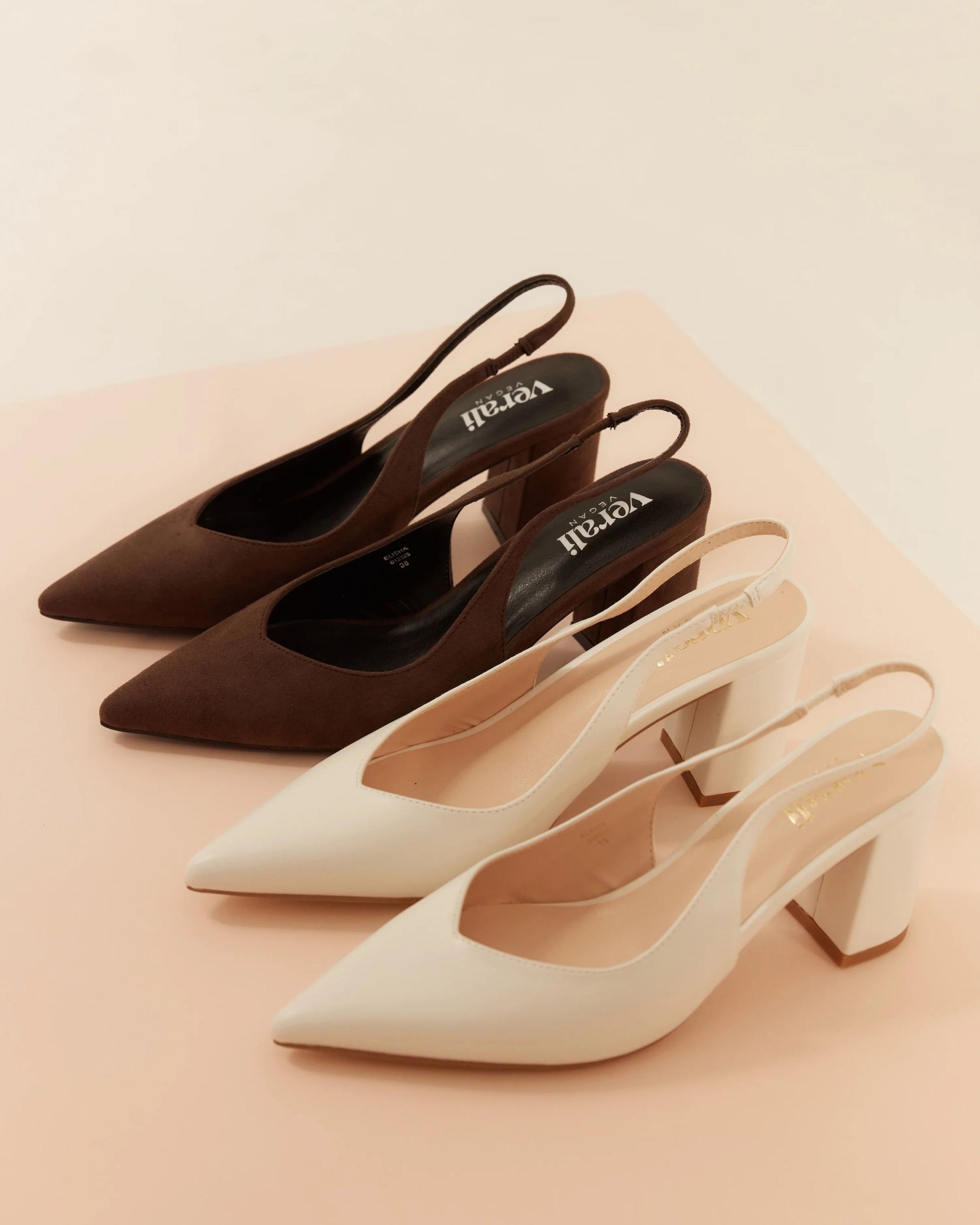 ELISHA SLINGBACK BLOCK HEELS CHALK WHITE