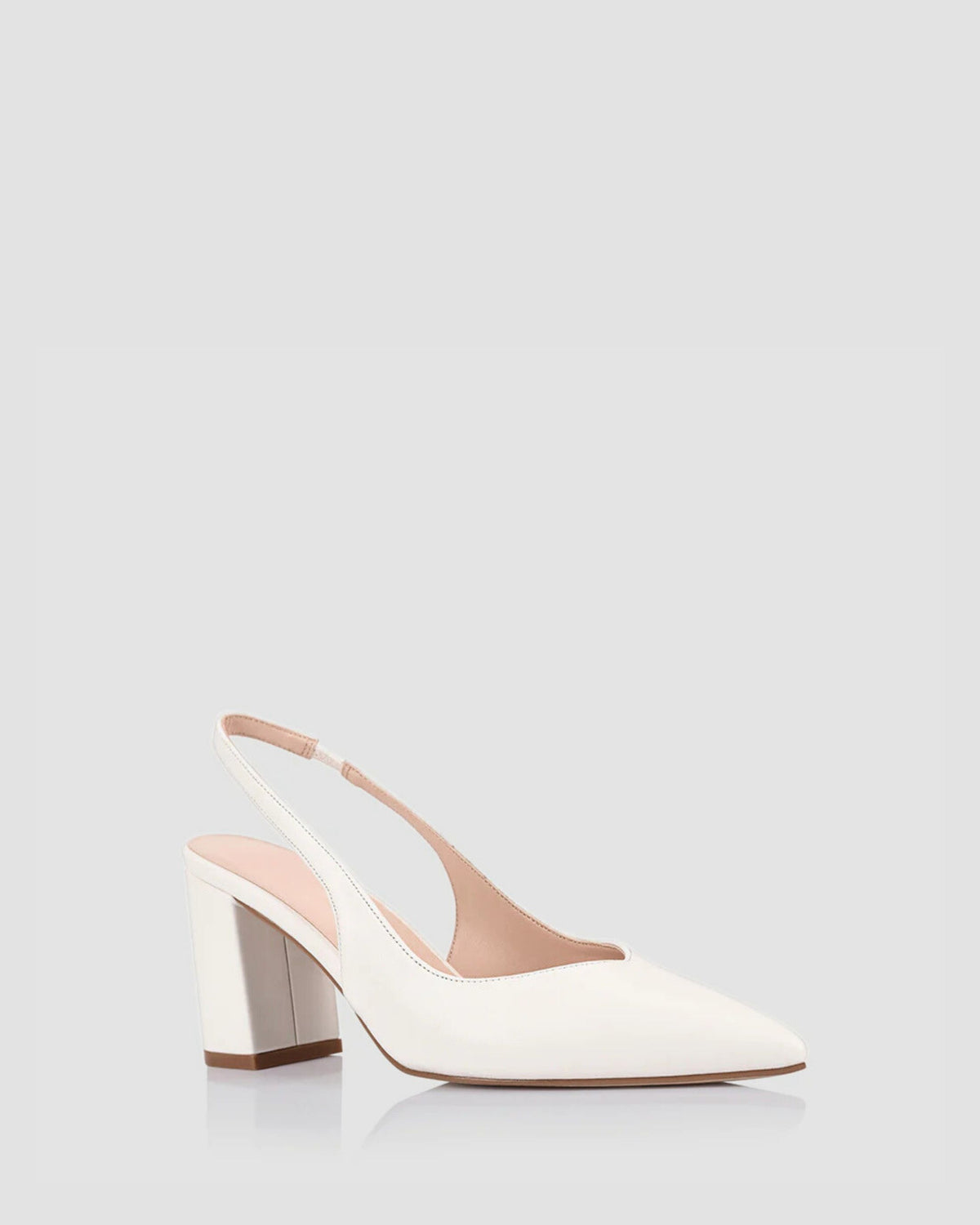 ELISHA SLINGBACK BLOCK HEELS CHALK WHITE