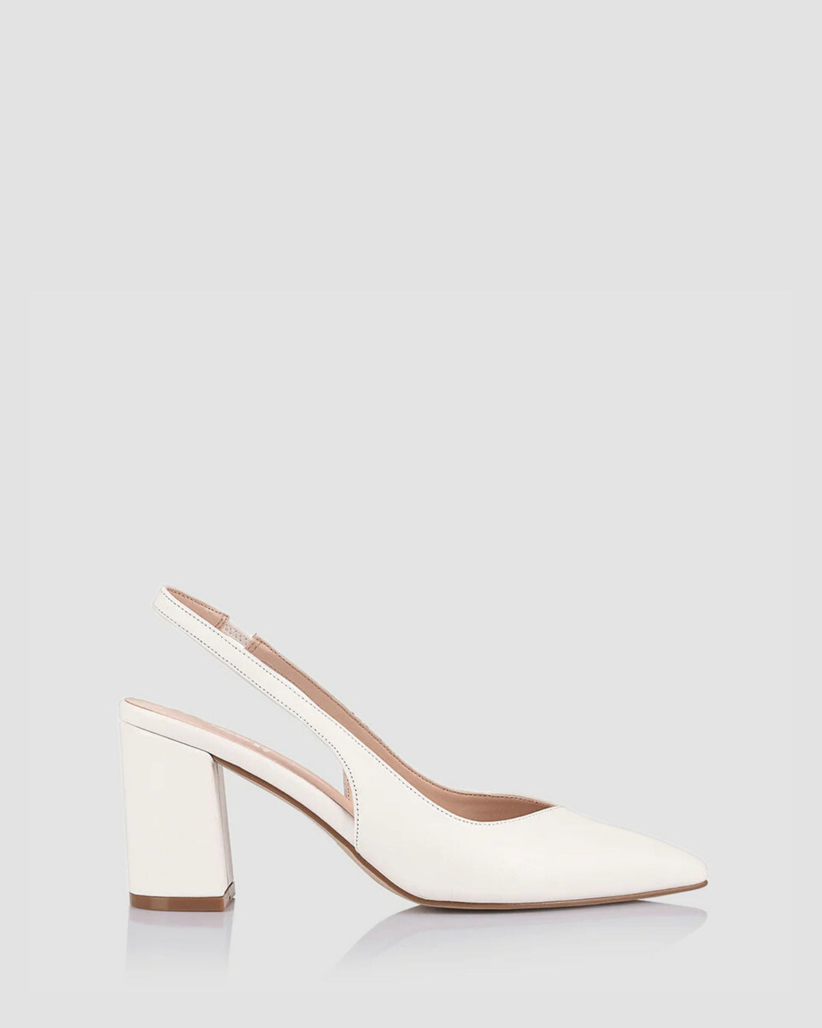 ELISHA SLINGBACK BLOCK HEELS CHALK WHITE
