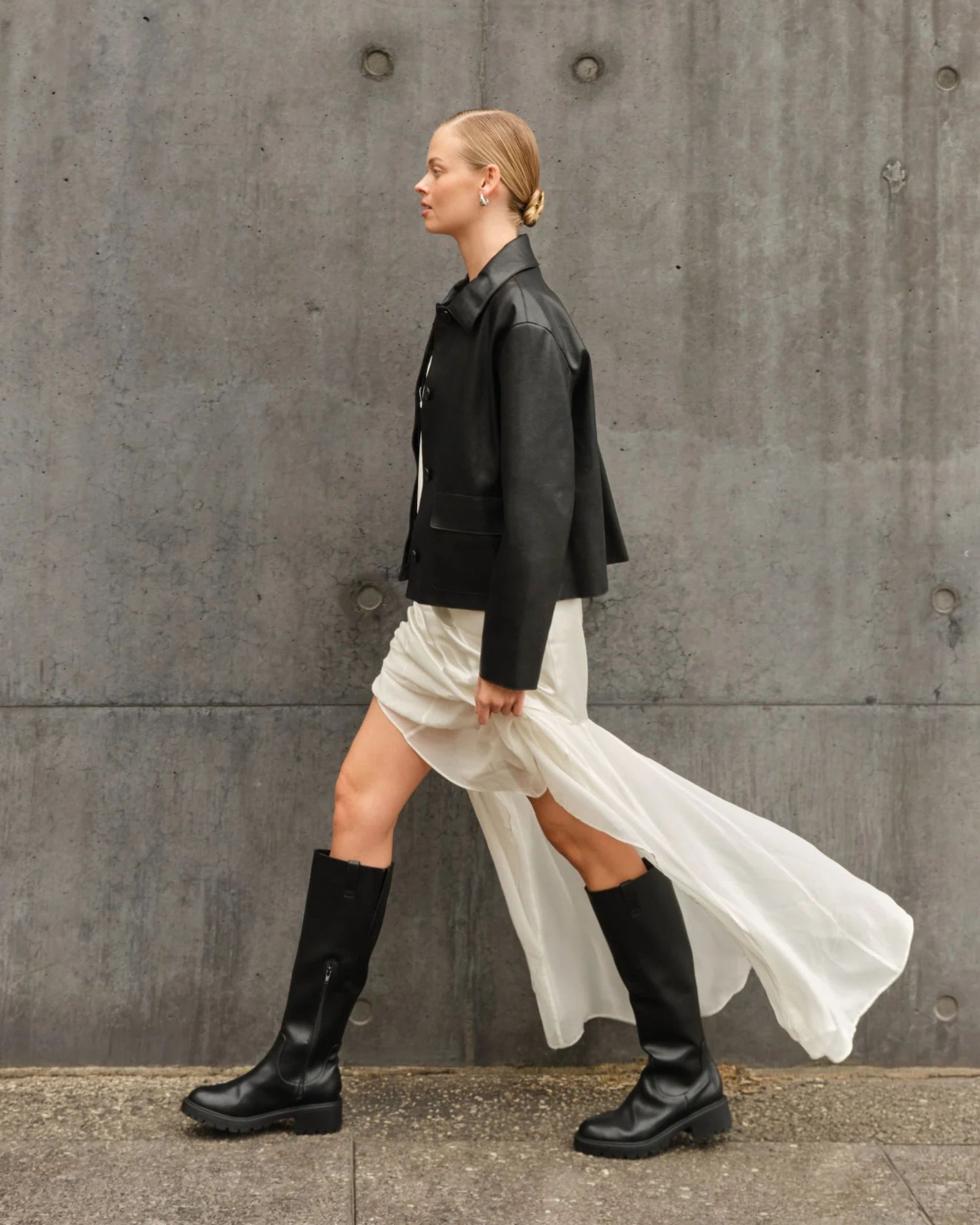 JAILYN CHUNKY KNEE HIGH BOOTS BLACK