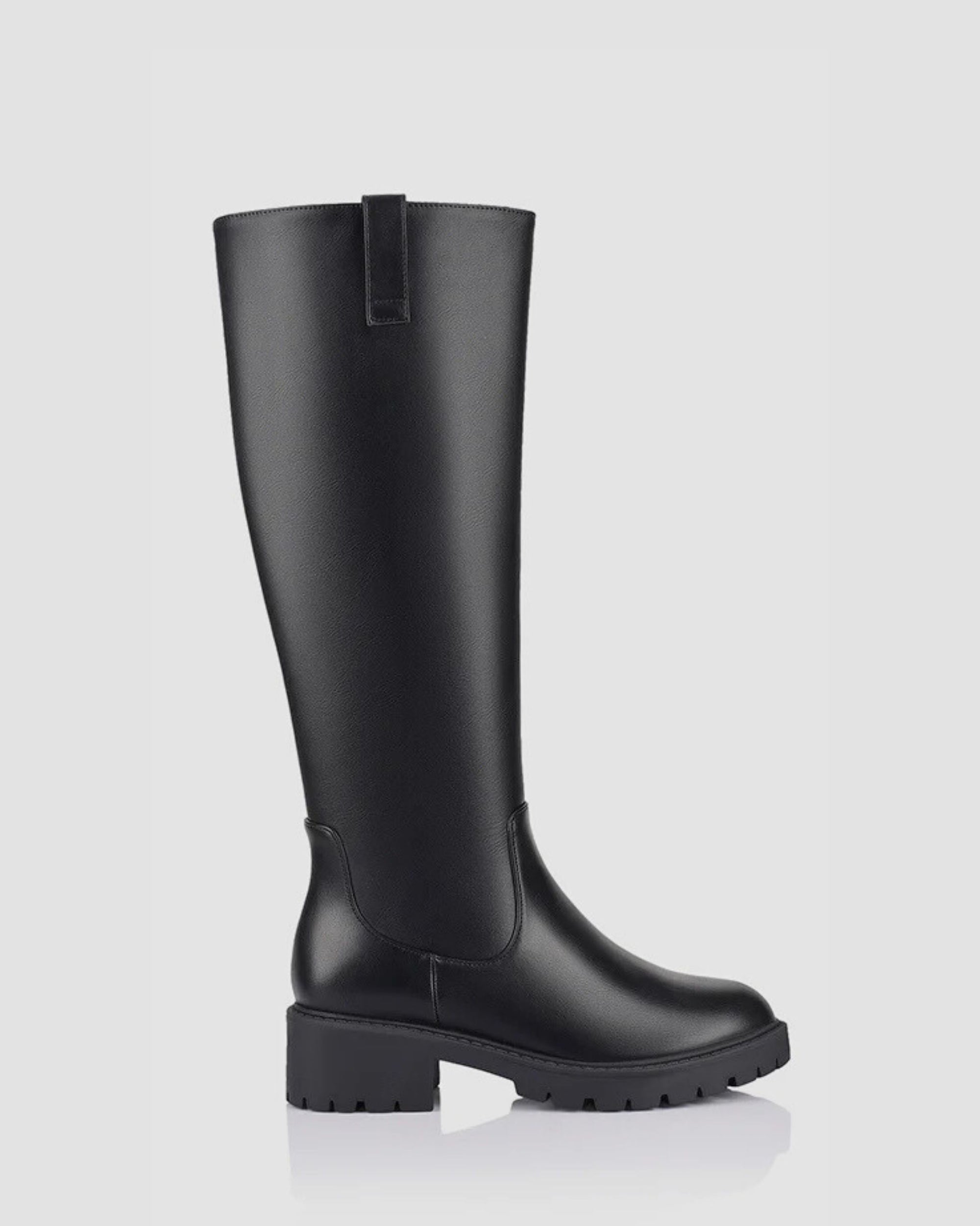JAILYN CHUNKY KNEE HIGH BOOTS BLACK