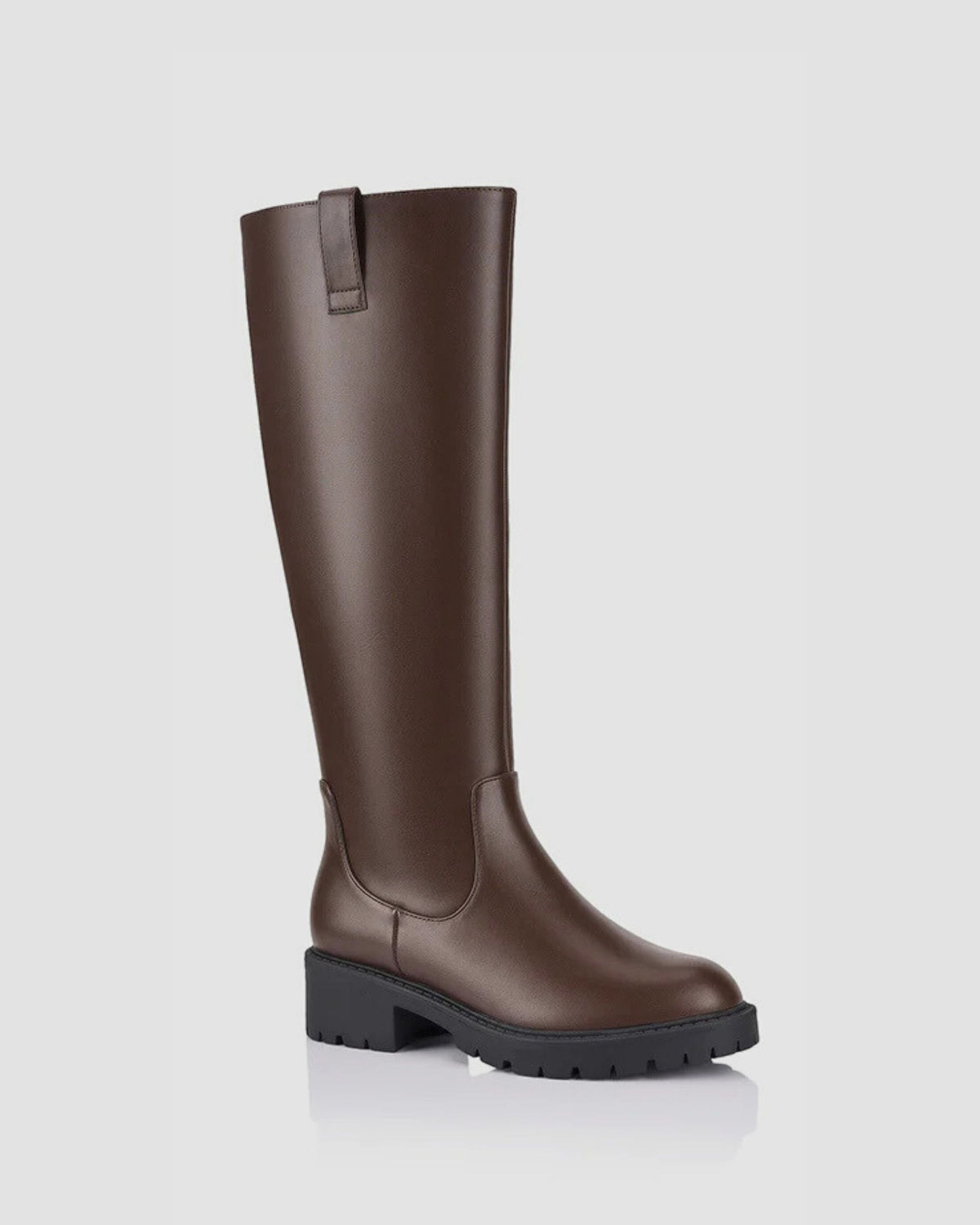 JAILYN CHUNKY KNEE HIGH BOOTS CHOCOLATE BROWN