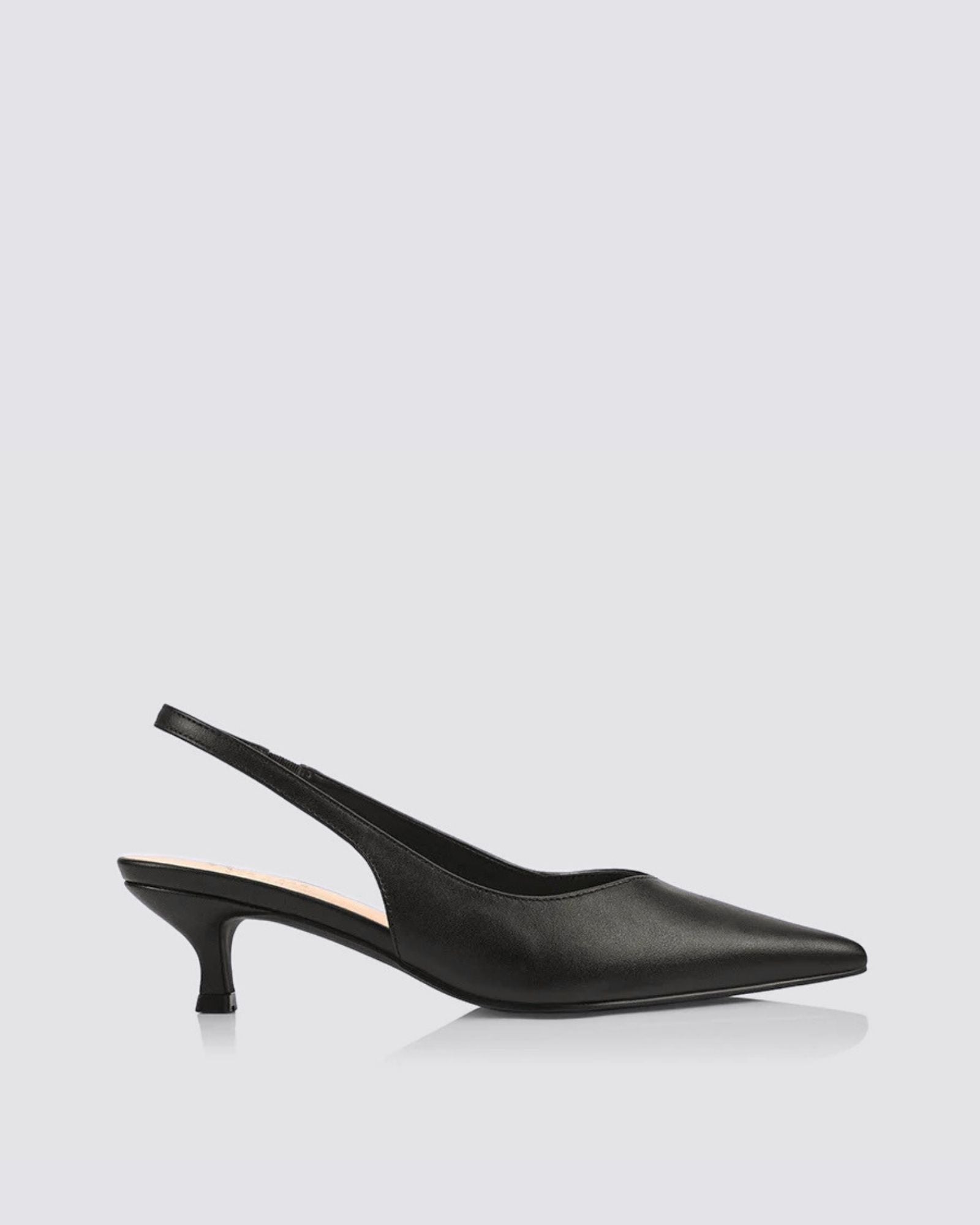 LUSH SLINGBACK KITTEN HEELS BLACK