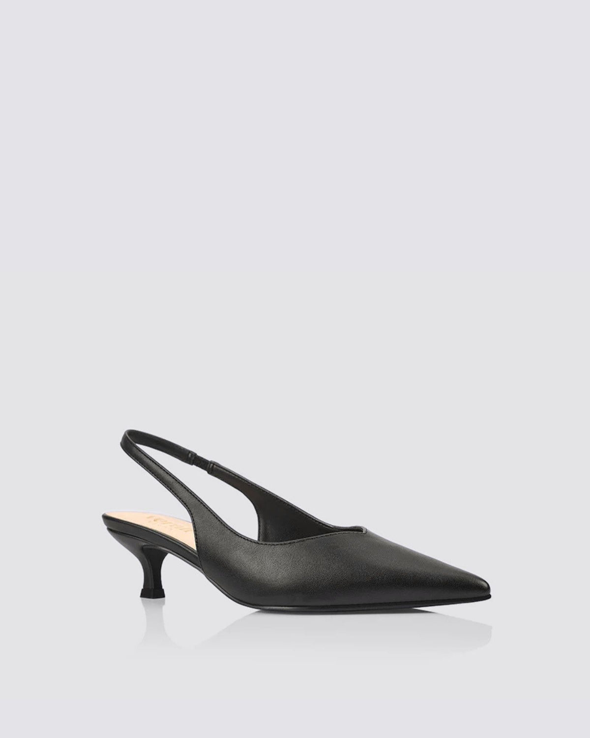 LUSH SLINGBACK KITTEN HEELS BLACK