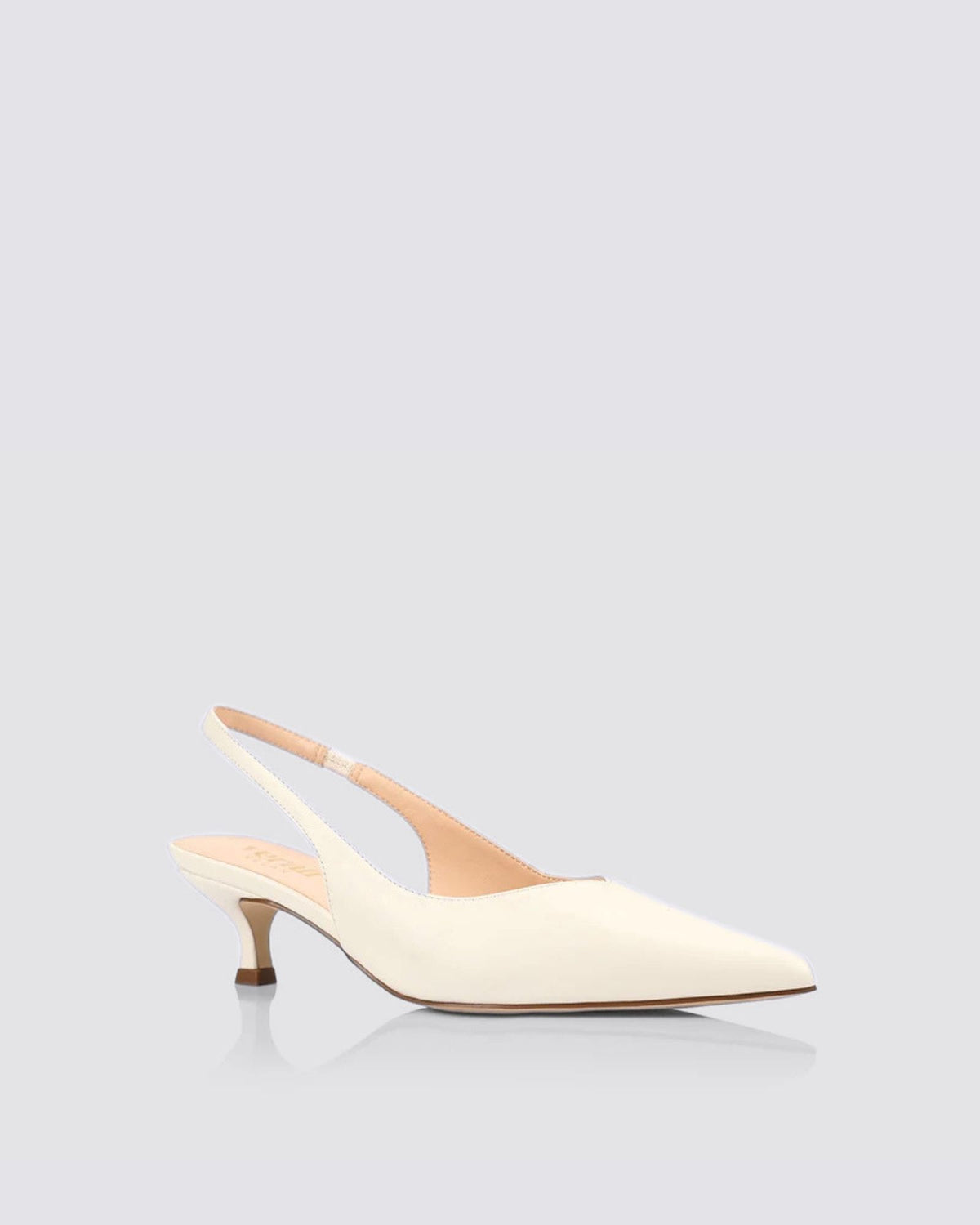 LUSH SLINGBACK KITTEN HEELS CHALK WHITE