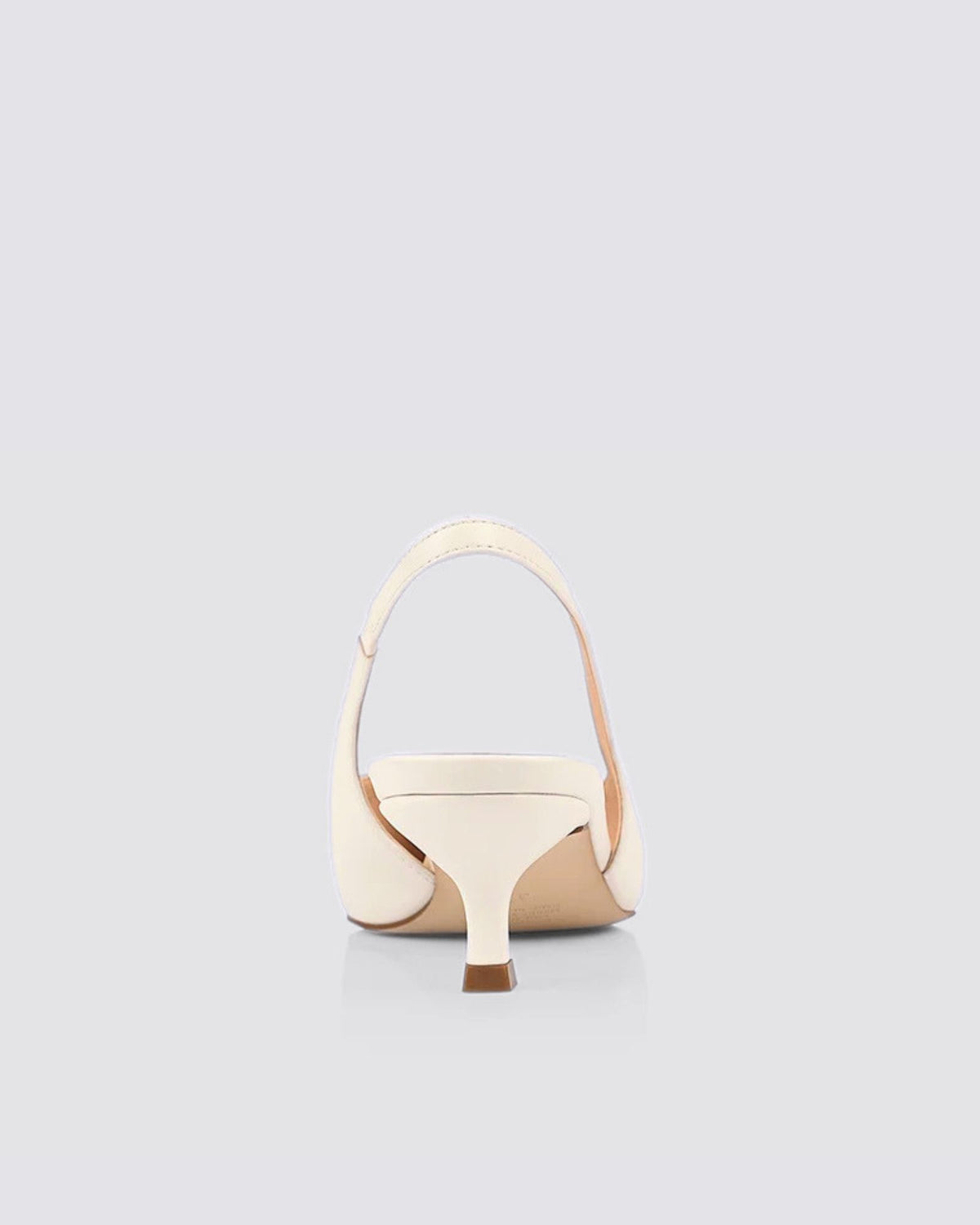 LUSH SLINGBACK KITTEN HEELS CHALK WHITE