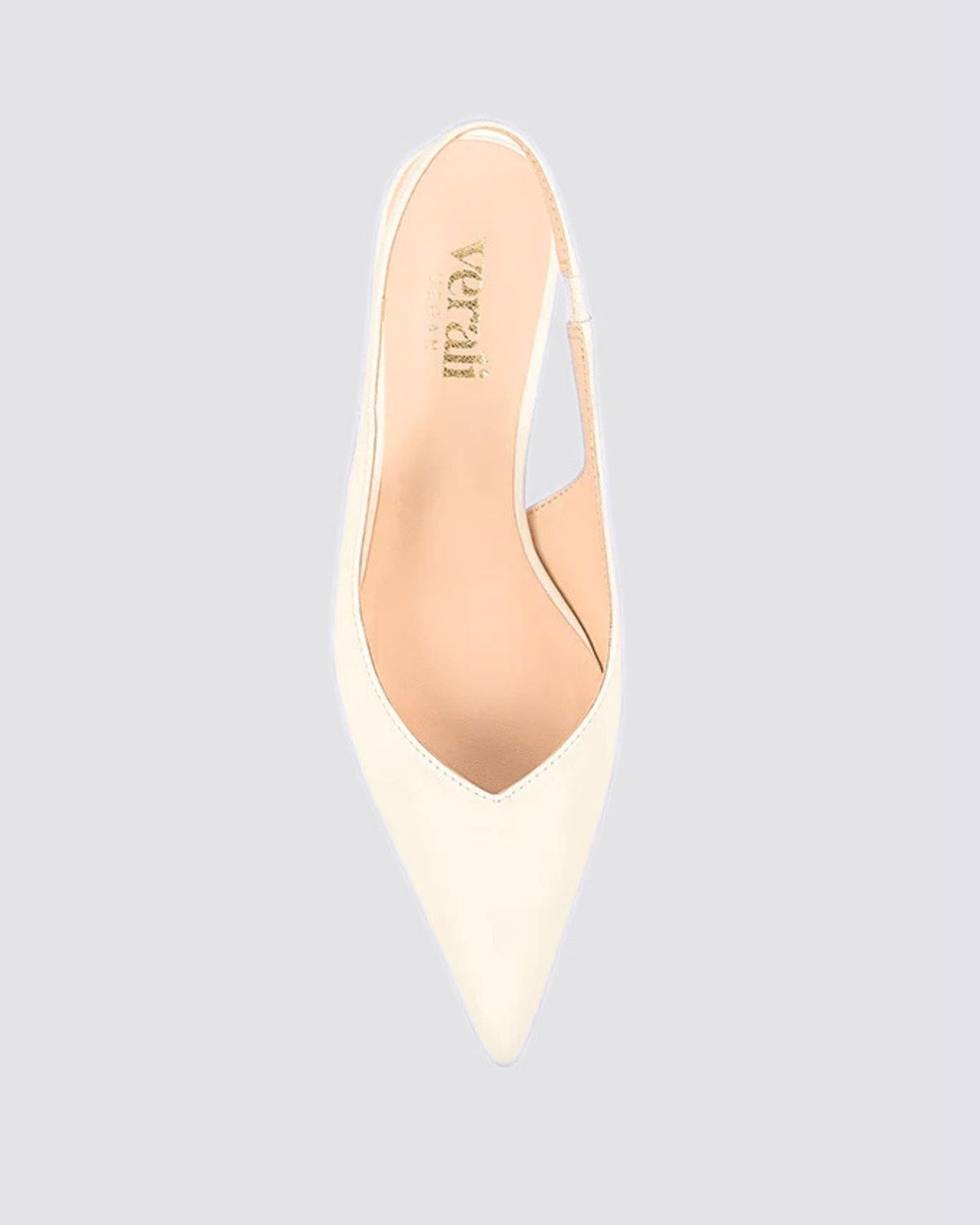 LUSH SLINGBACK KITTEN HEELS CHALK WHITE