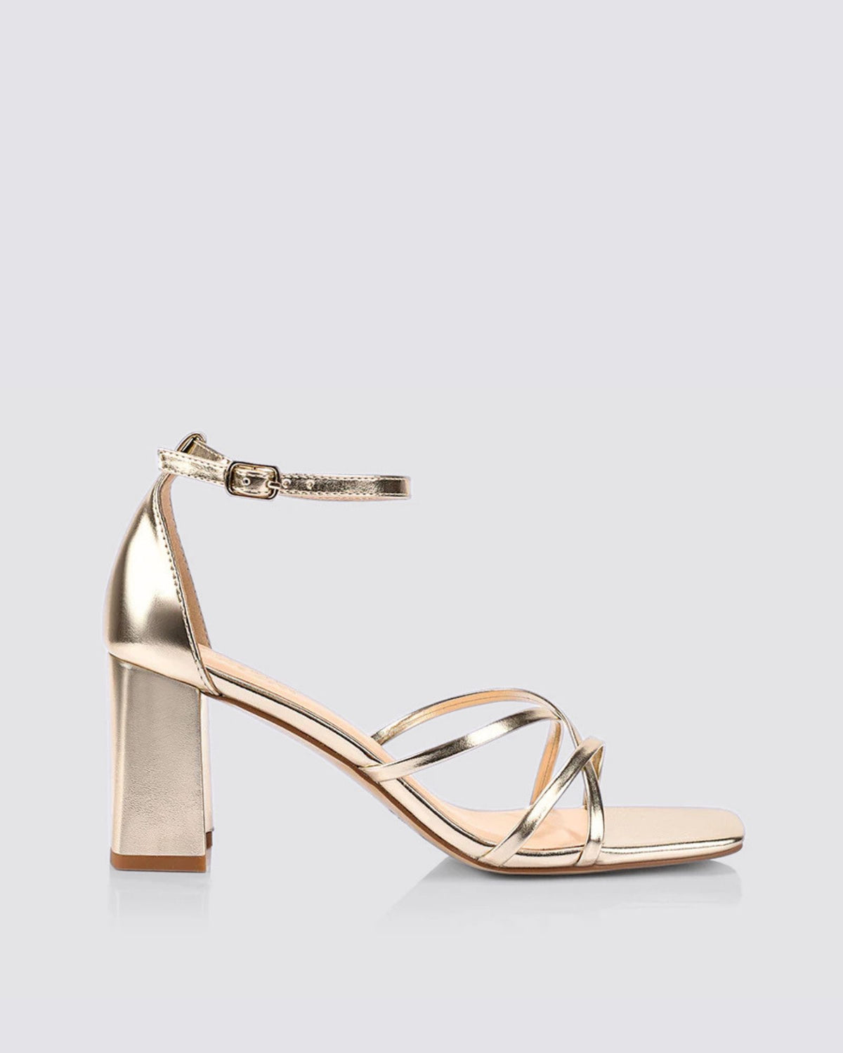 NELLY BLOCK HEELS CHAMPAGNE GOLD