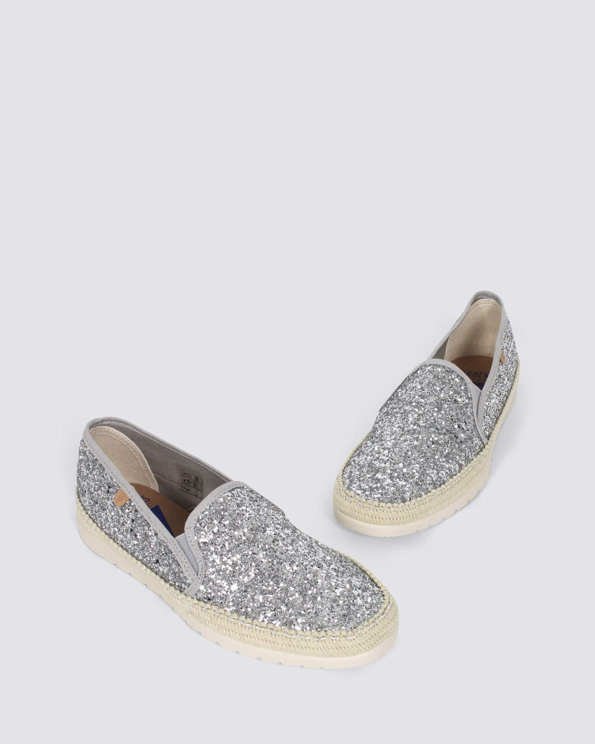 NURIA FLATS PLATA GLITTER LEATHER