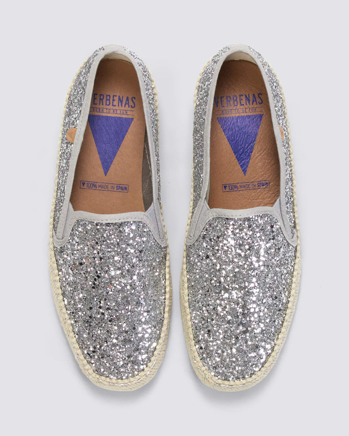 NURIA FLATS PLATA GLITTER LEATHER
