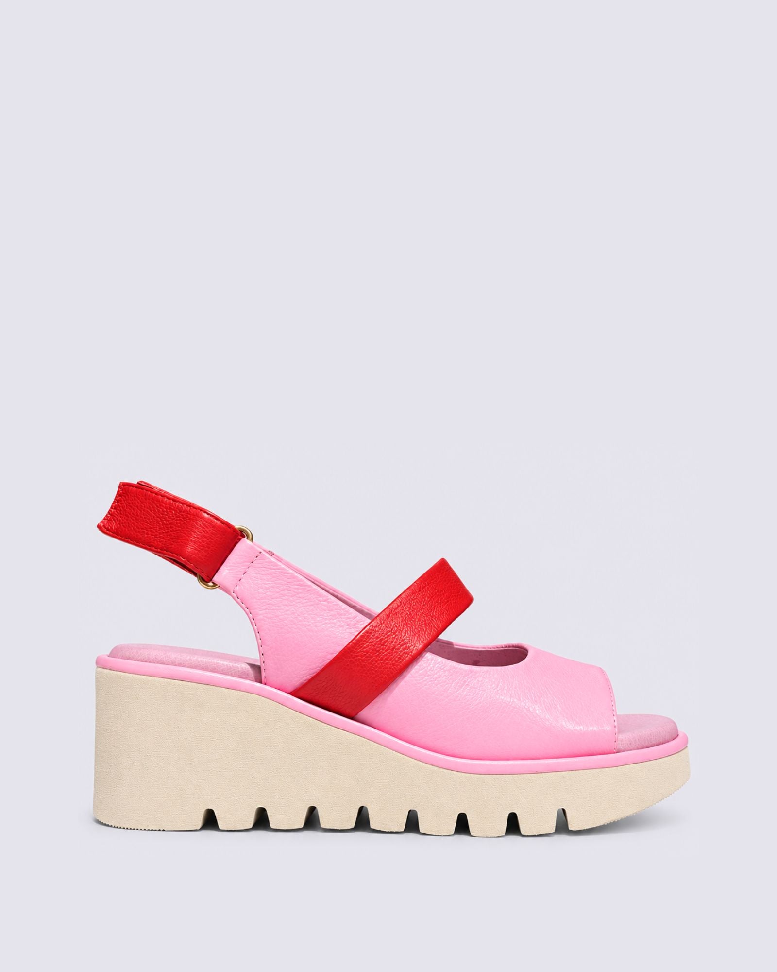 VIRLY WEDGE SANDALS PINK/RED