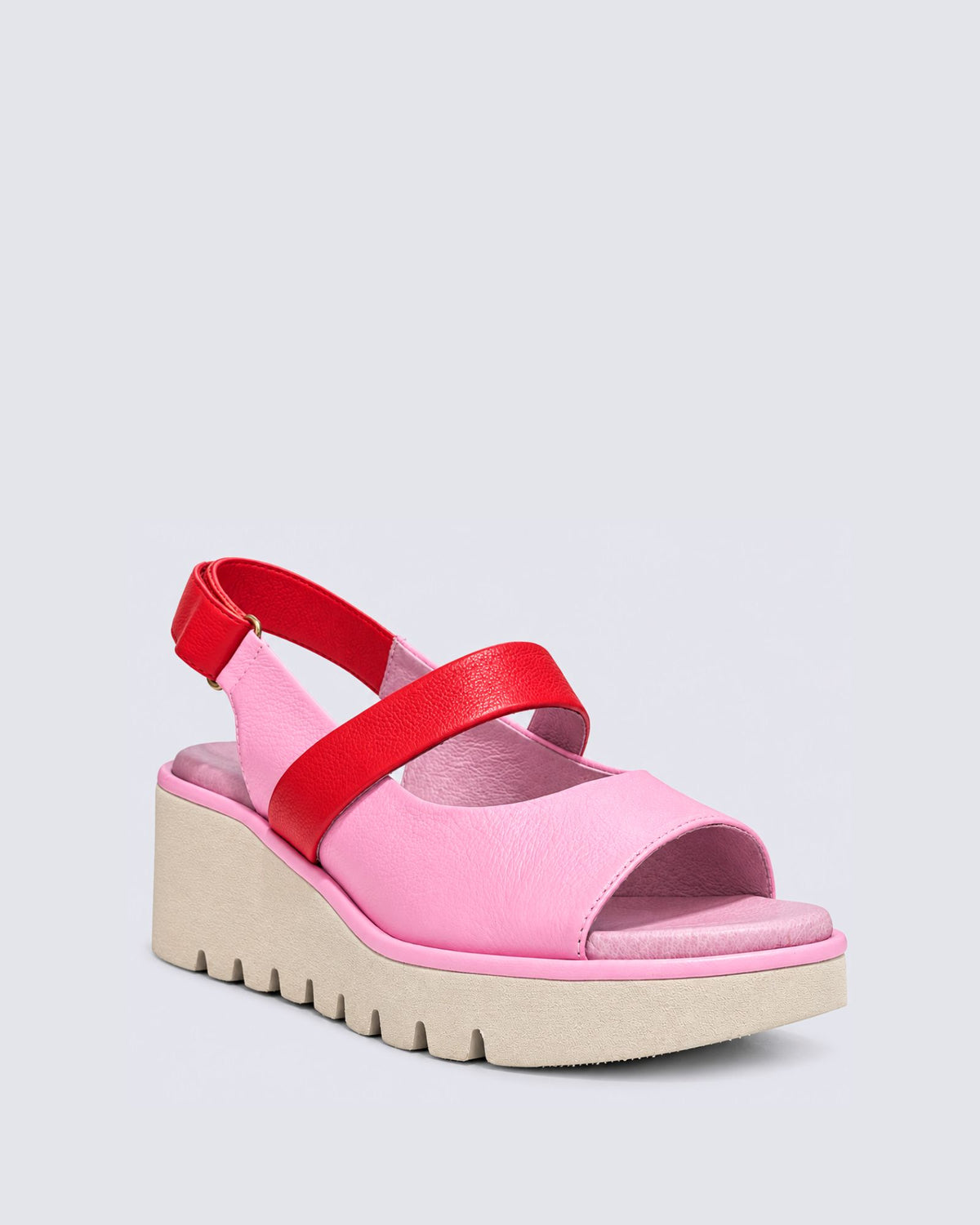 VIRLY WEDGE SANDALS PINK/RED