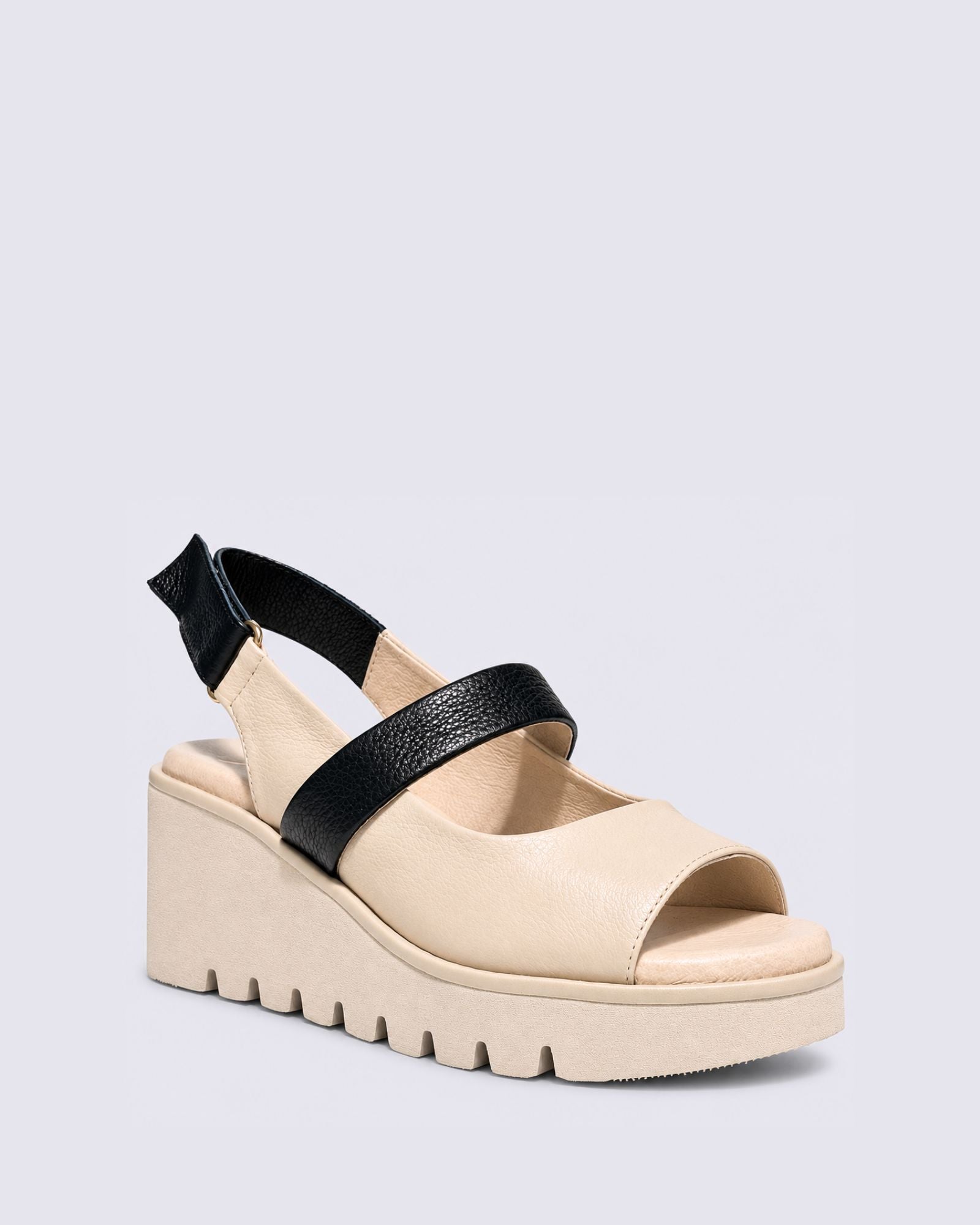 VIRLY WEDGE SANDALS VANILLA/BLACK