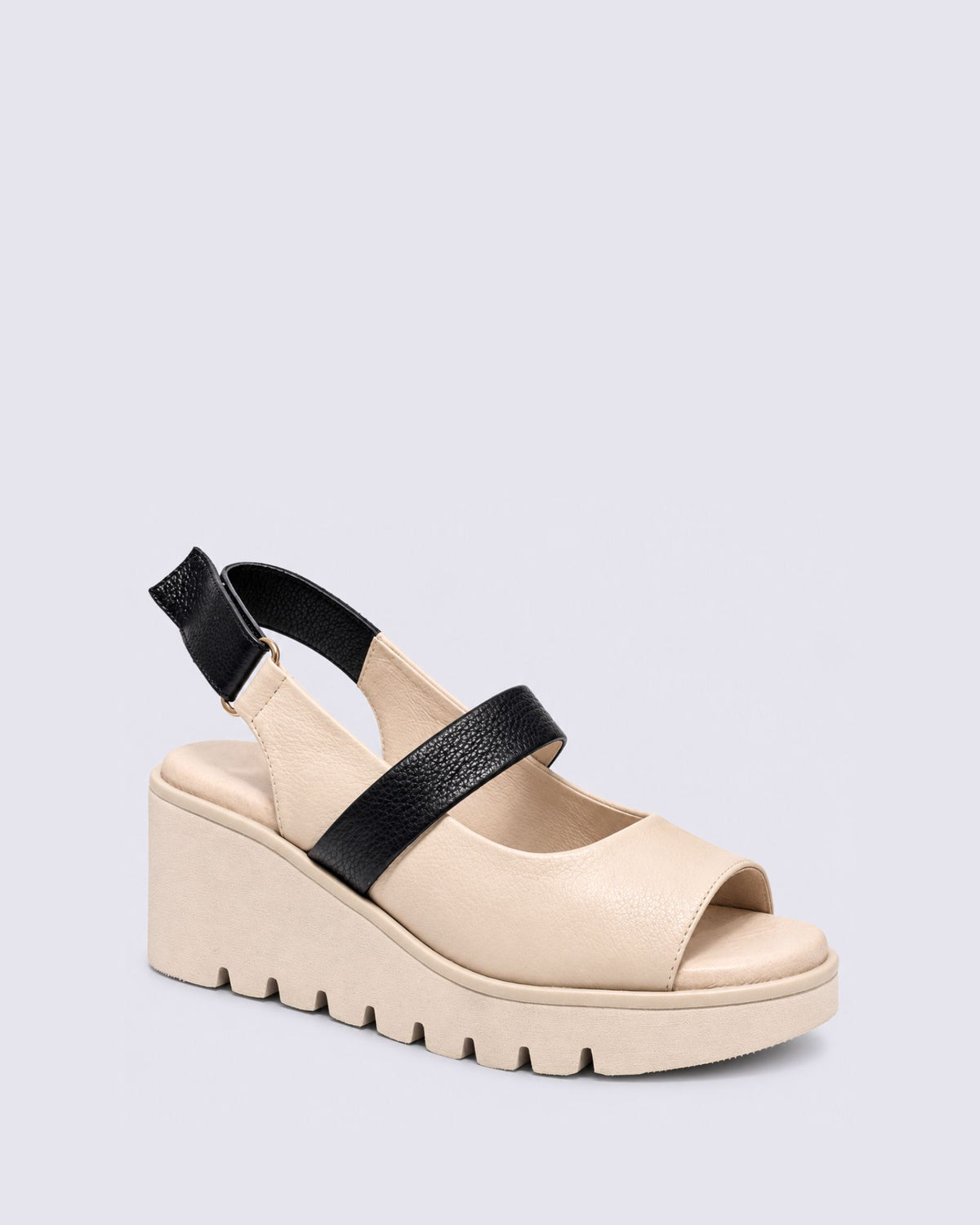 VIRLY WEDGE SANDALS VANILLA/BLACK