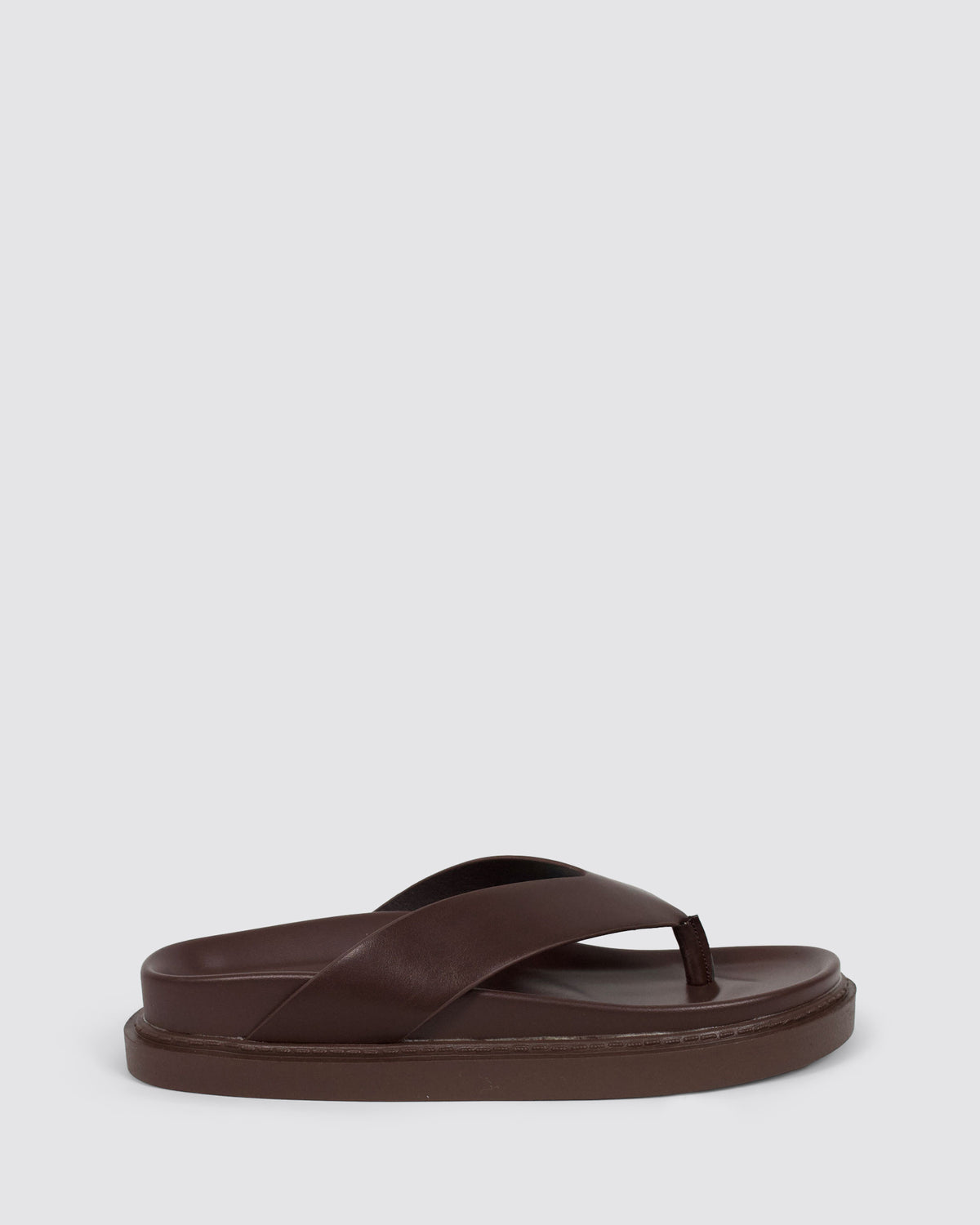 BRIDGET FOOTBED SLIDES CHOCOLATE BROWN