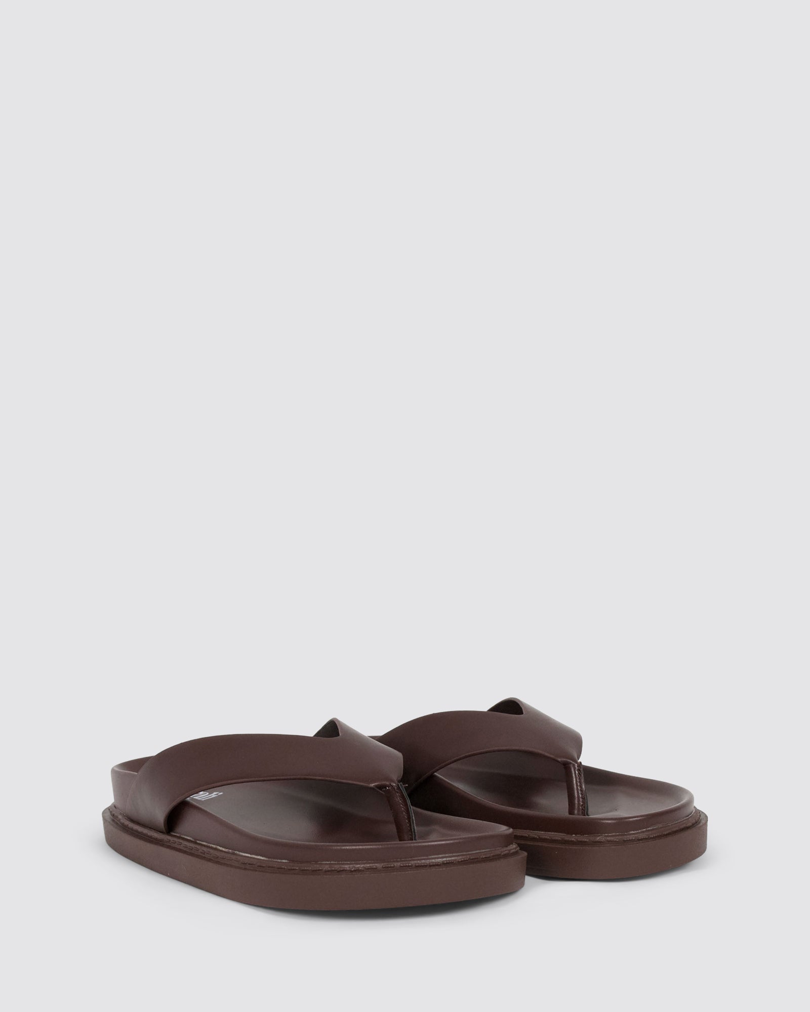 BRIDGET FOOTBED SLIDES CHOCOLATE BROWN