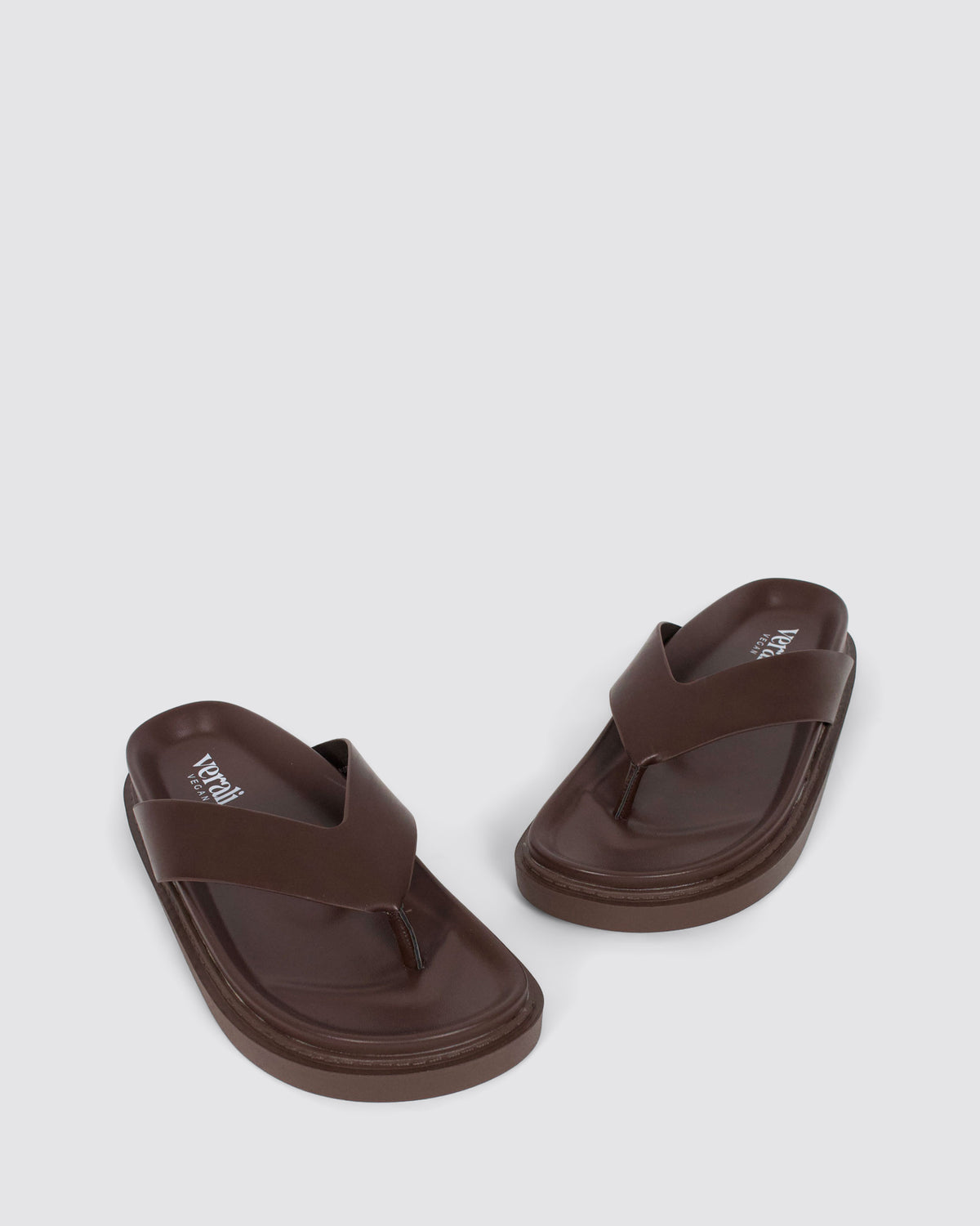 BRIDGET FOOTBED SLIDES CHOCOLATE BROWN