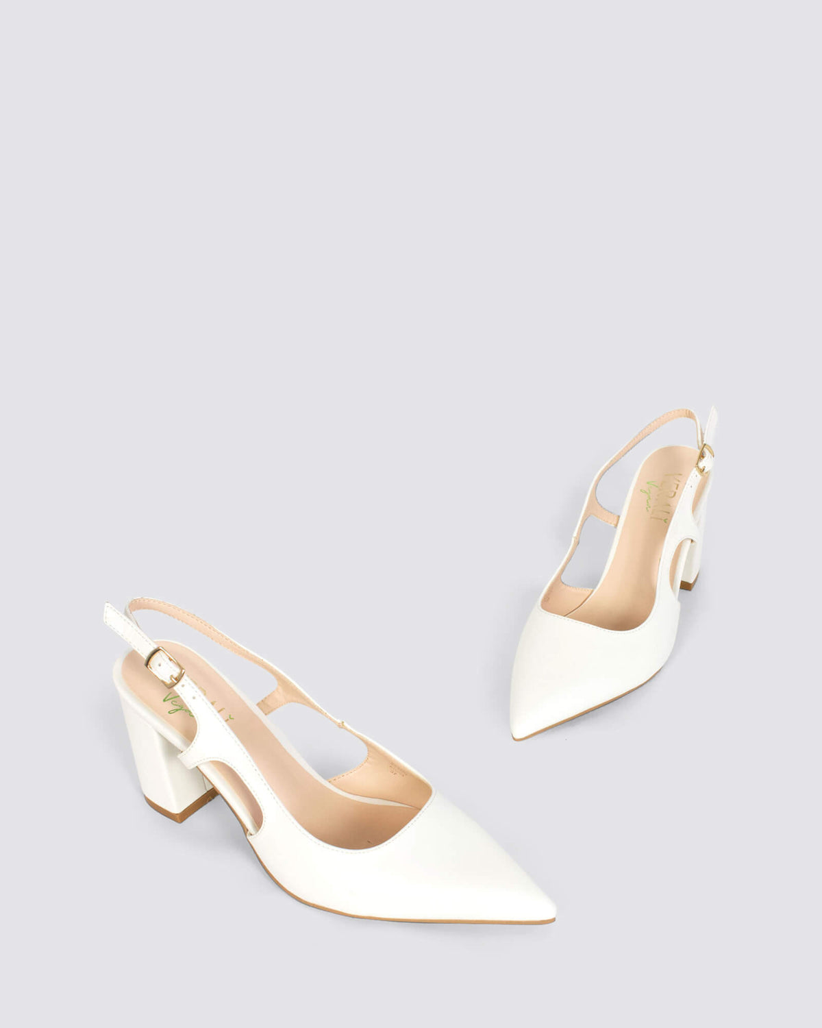 ELTON SLINGBACK HEELS CHALK WHITE