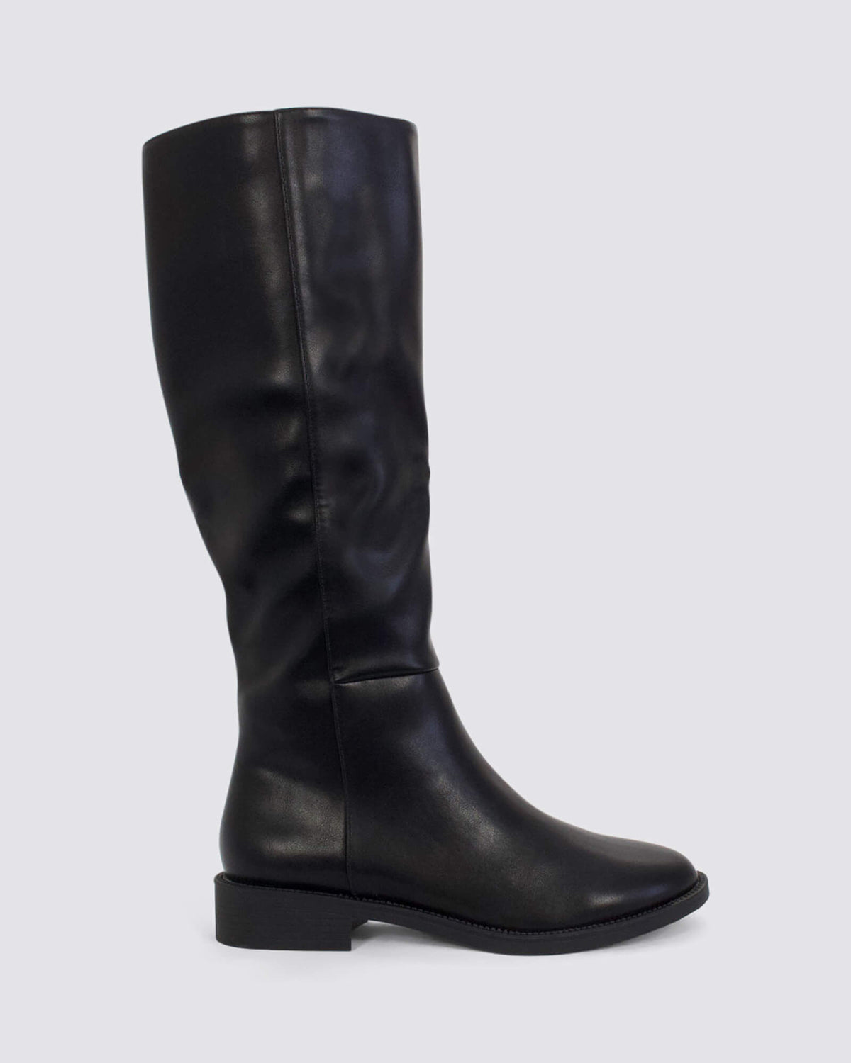 GABE FLAT KNEE HIGH BOOTS BLACK