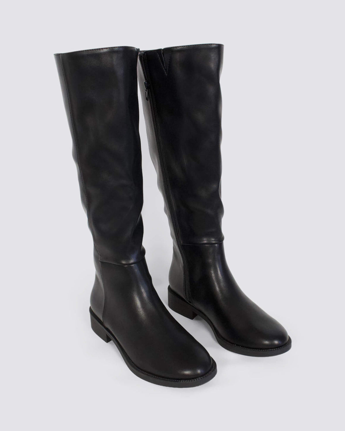 GABE FLAT KNEE HIGH BOOTS BLACK