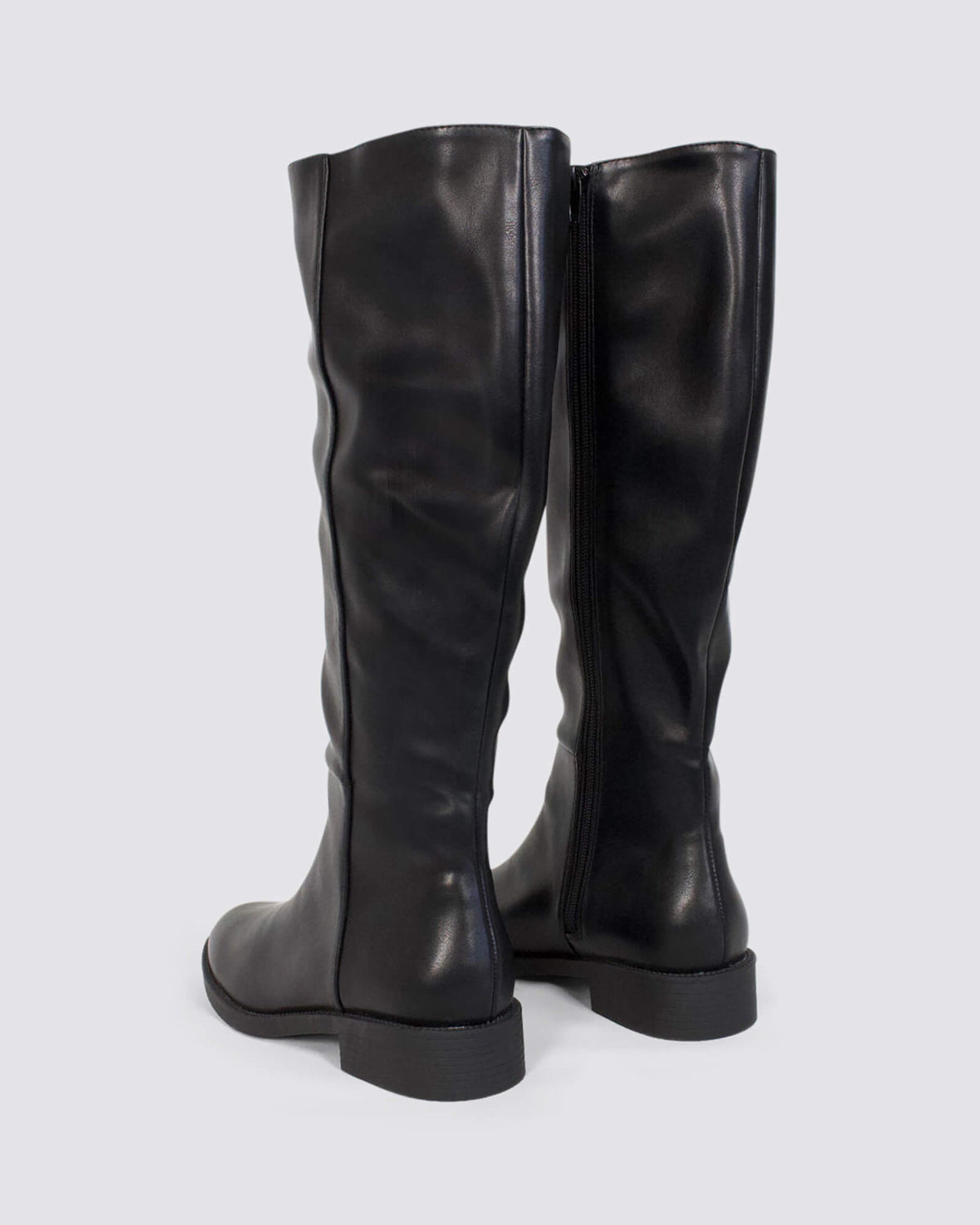 GABE FLAT KNEE HIGH BOOTS BLACK