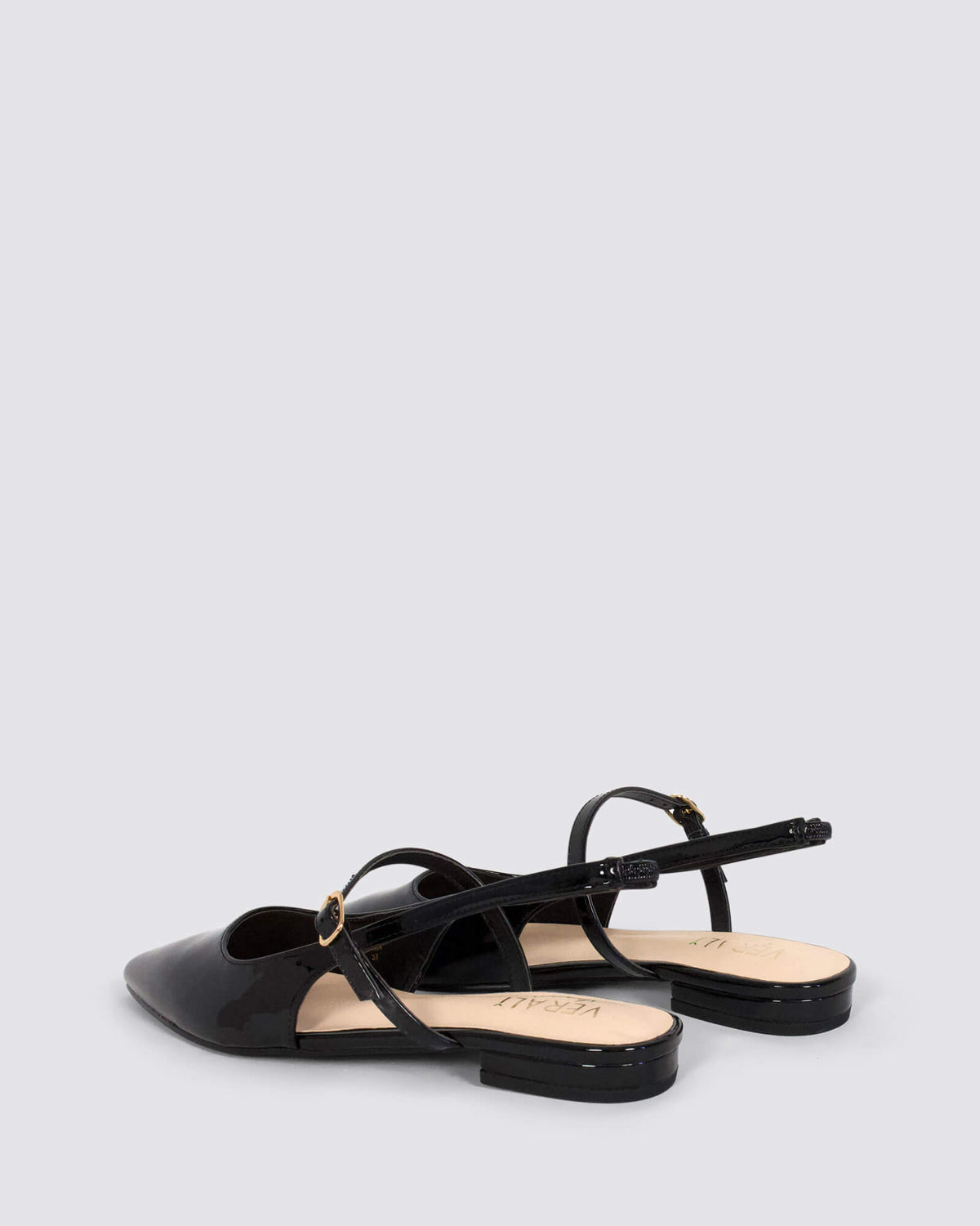 HIATUS SLINGBACK FLATS BLACK PATENT