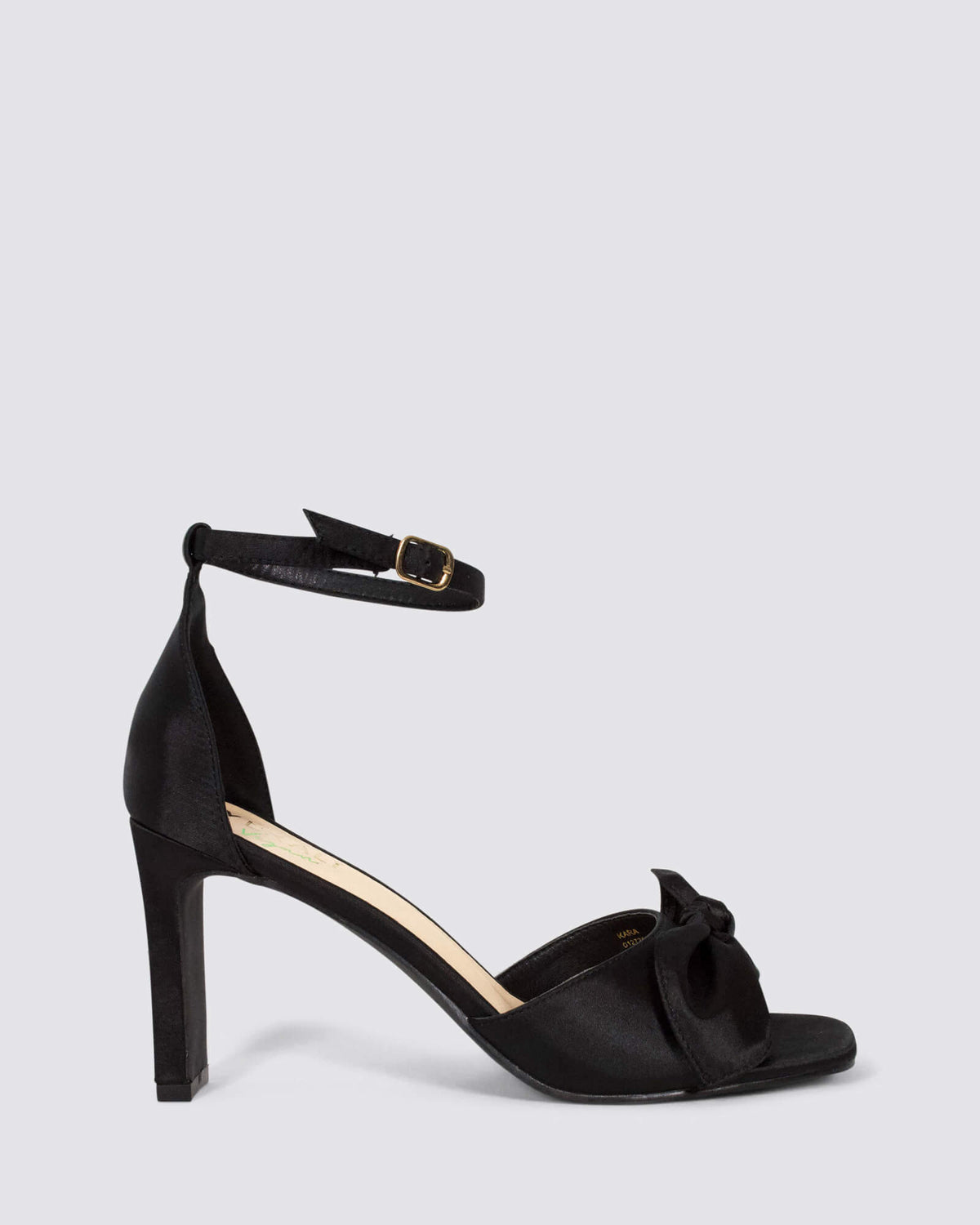 KARA HEELS BLACK SATIN