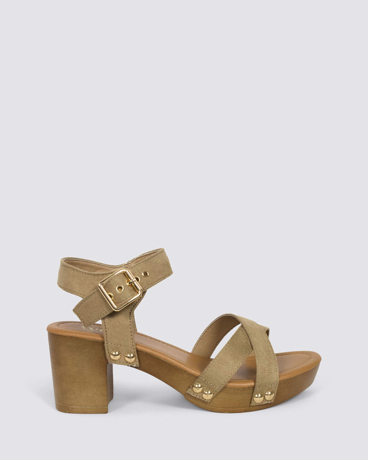 LULU CLOG HEELS TAUPE MICRO
