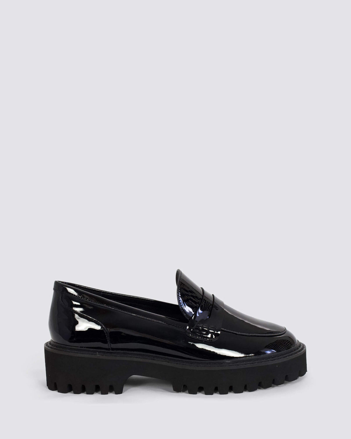 NEON CHUNKY LOAFERS BLACK PATENT