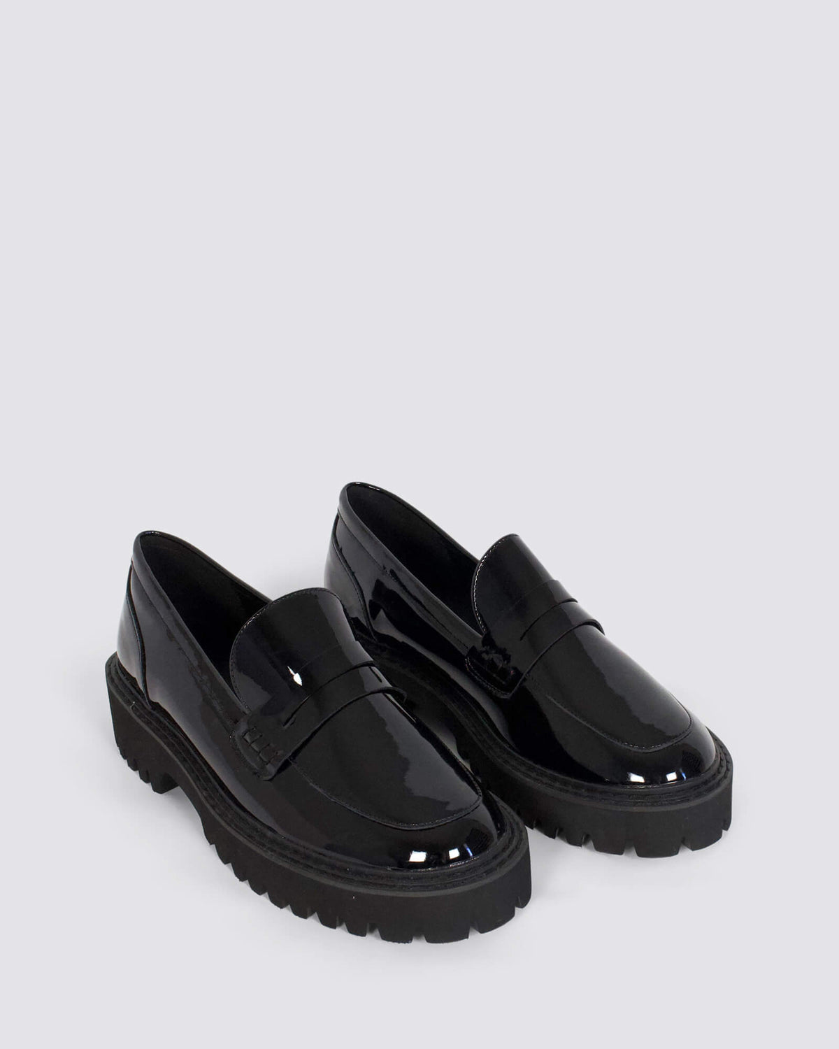 NEON CHUNKY LOAFERS BLACK PATENT