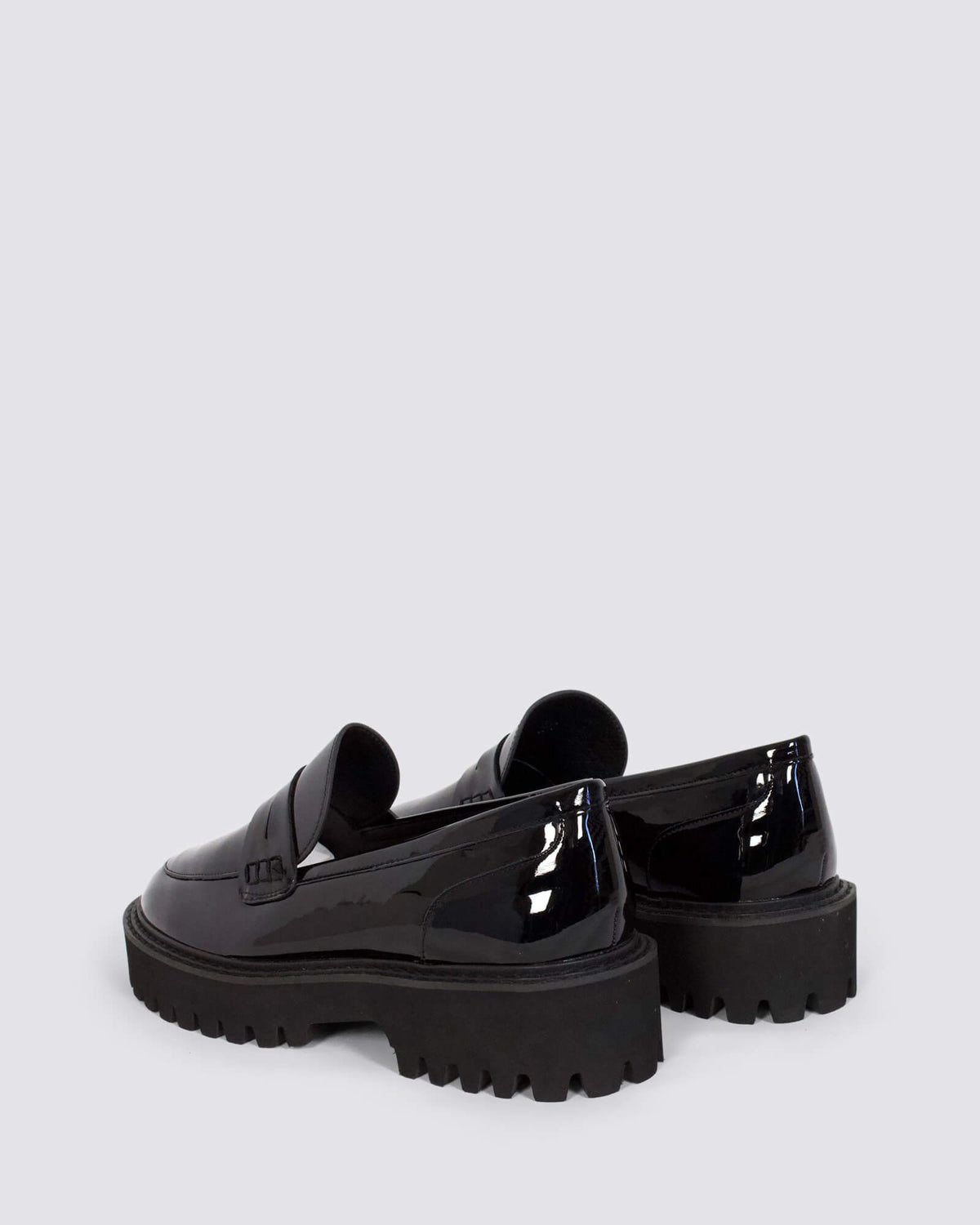 NEON CHUNKY LOAFERS BLACK PATENT