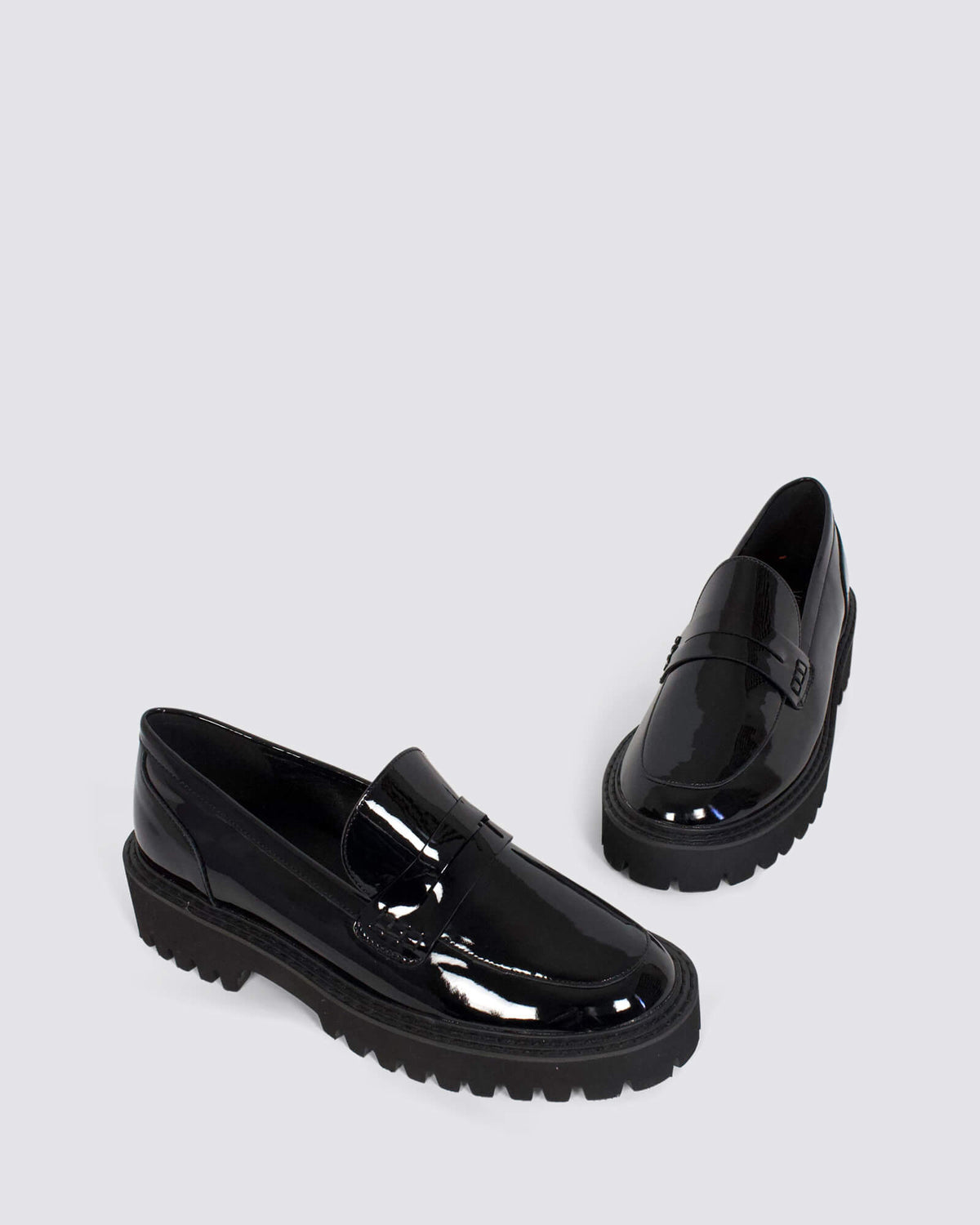 NEON CHUNKY LOAFERS BLACK PATENT