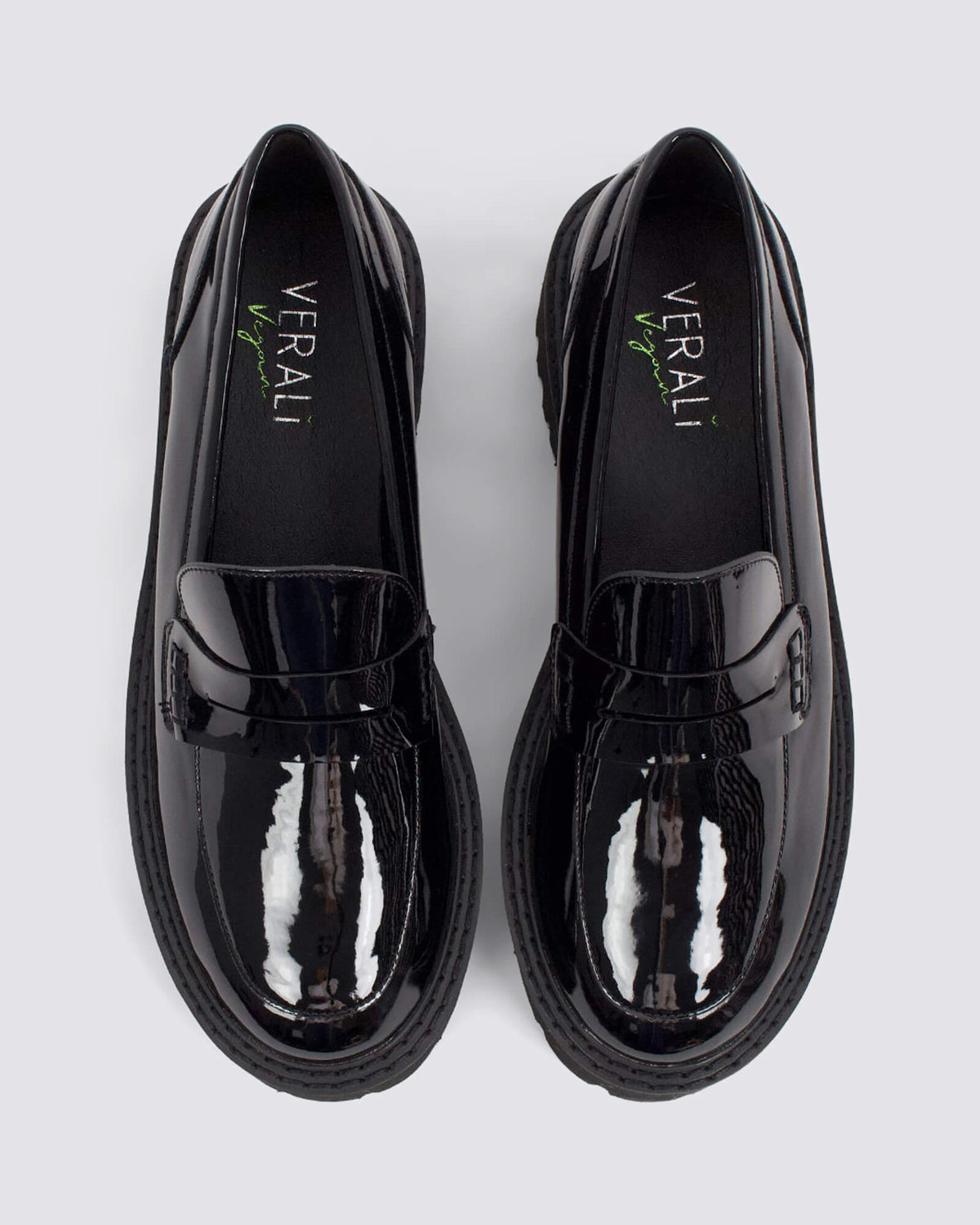 NEON CHUNKY LOAFERS BLACK PATENT