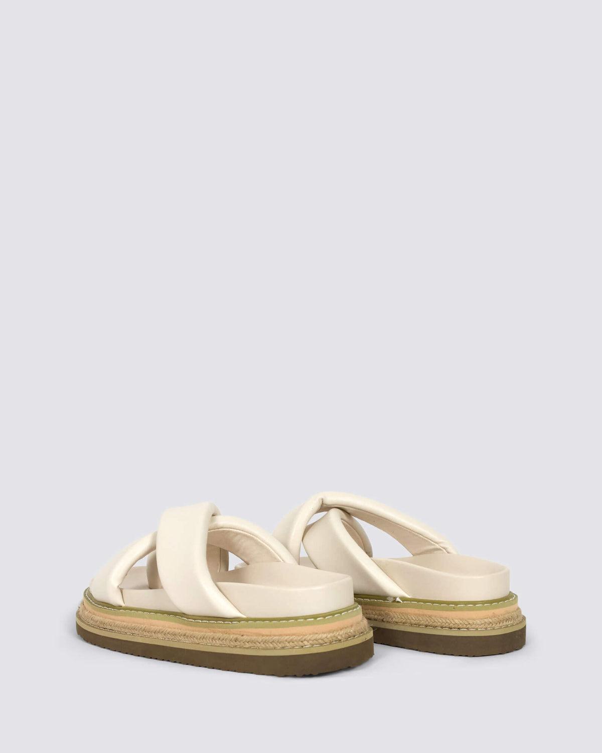 THELMA FLATFORM SLIDES BONE WHITE
