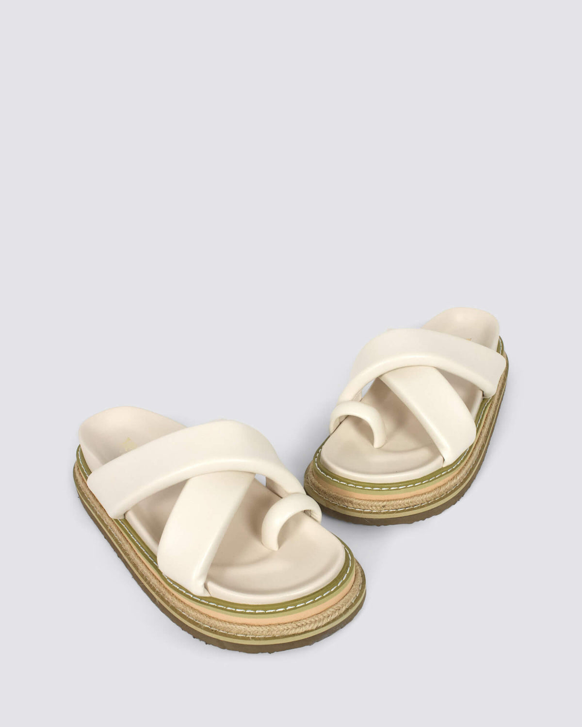 THELMA FLATFORM SLIDES BONE WHITE
