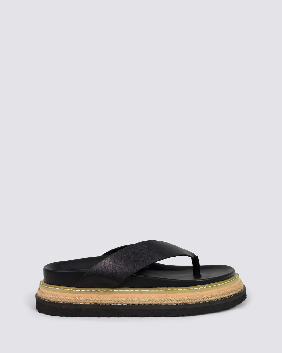 THEO PLATFORM THONGS BLACK